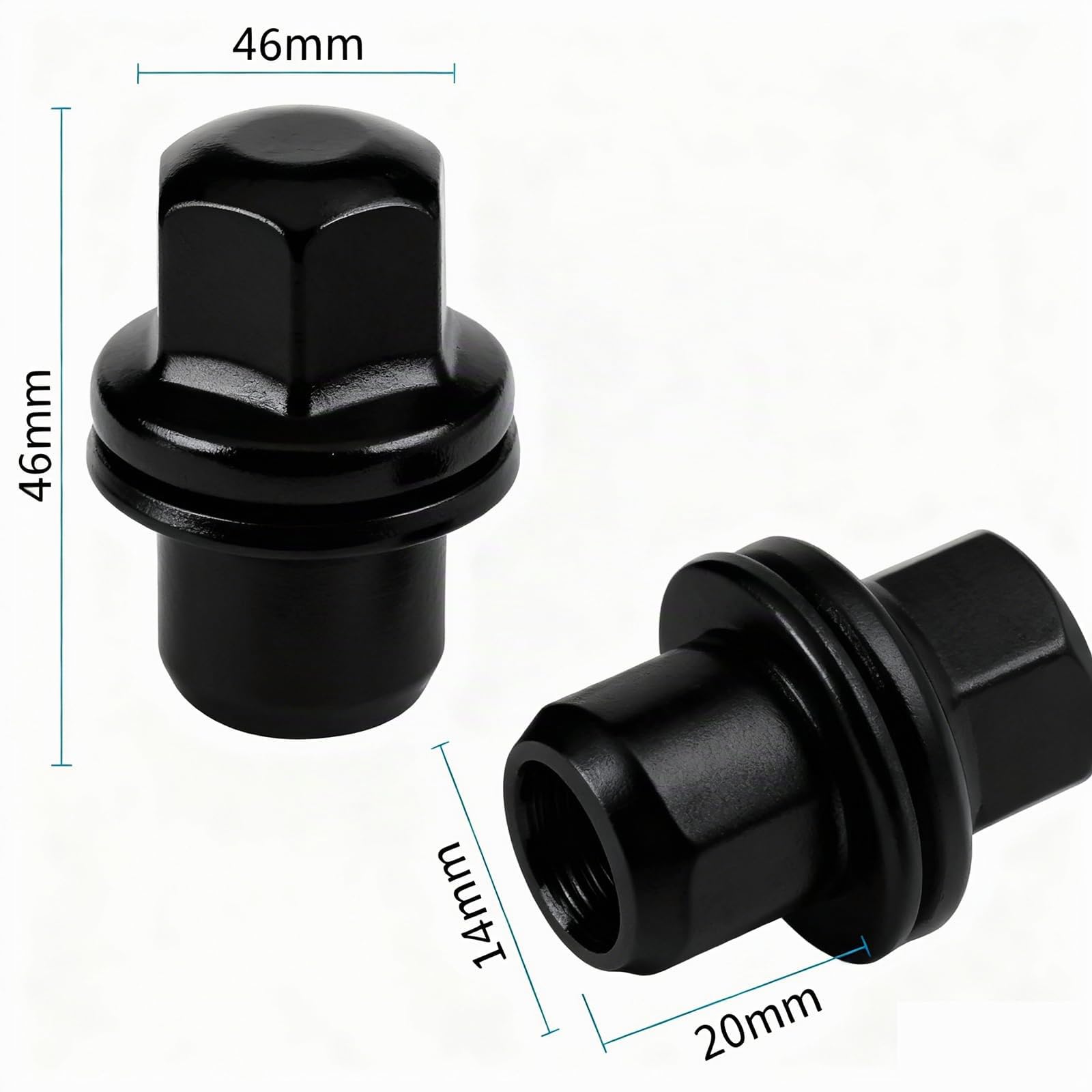 20 Stück Radmutter LR068126 RRD500290 Schwarz für Land Rover Discovery IV
