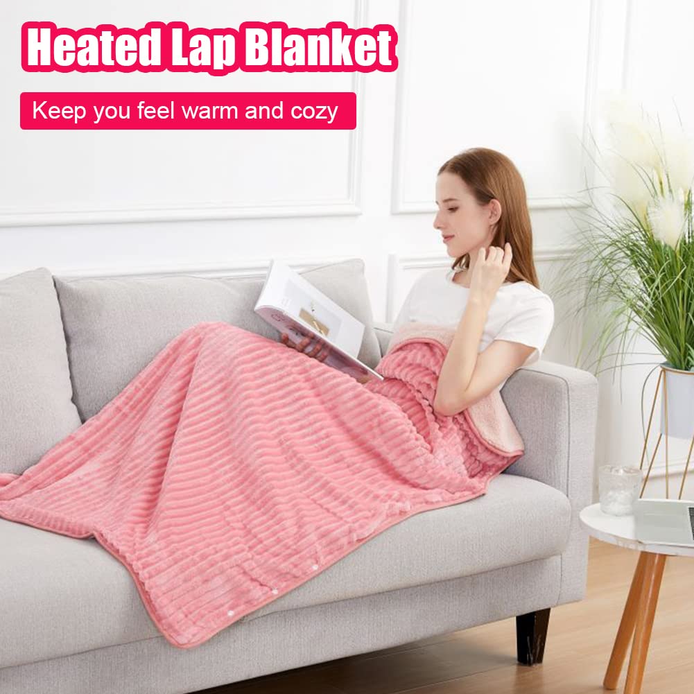 WOOLALA Couverture châle chauffante USB en polaire avec fermeture à pression, 3 réglages de température pour la maison, le bureau, l'extérieur, lavable en machine (140 x 80 cm)