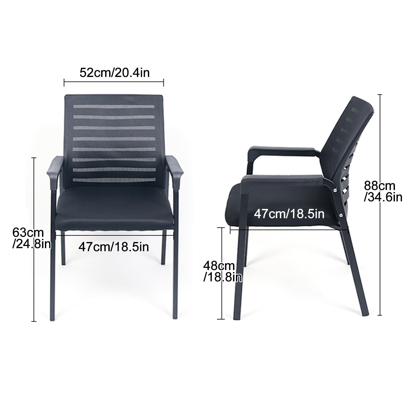 Silla Escritorio Sin Ruedas, Silla Ergonómica, Silla Oficina, Sillas de Recepción de Invitados con Apoyabrazos, Silla Ordenador con Respaldo de Malla for Oficina, Escuela, Vestíbulo