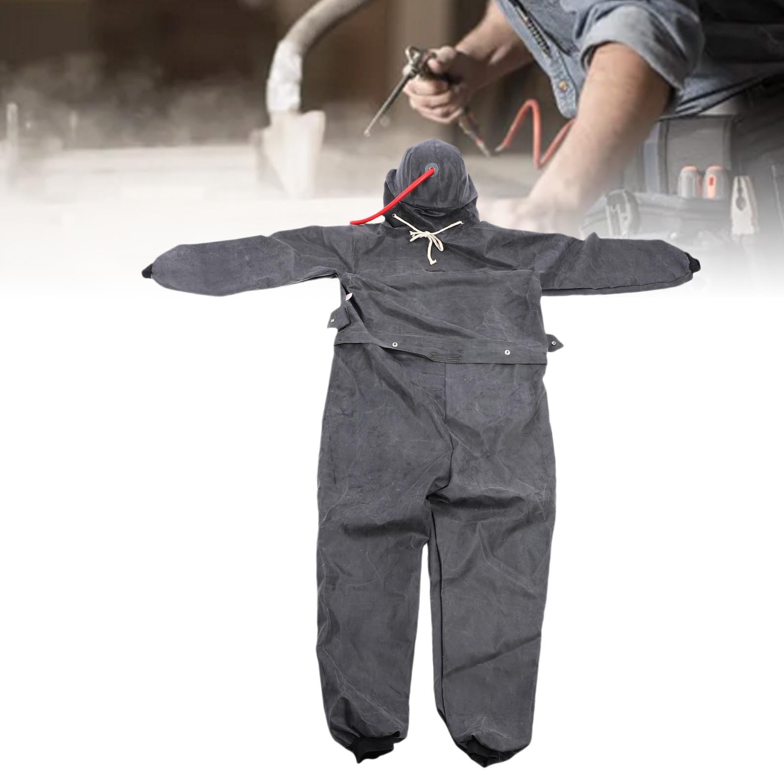 AUNMAS Arbeitsschutz-Sandstrahlanzug mit Gummituch, Umfassender Schutzhelm, Ideal für Maler und Mechaniker