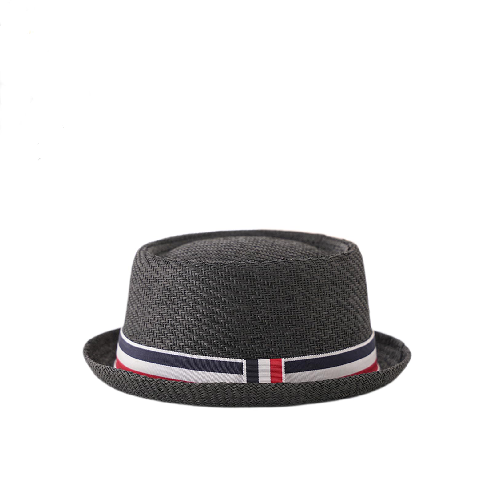 HEYANN Pork Pie, cappello di paglia da uomo Pork Pie Fedora, 58 cm, cappello estivo per uomini e donne, Bowler Flat Top parasole classico