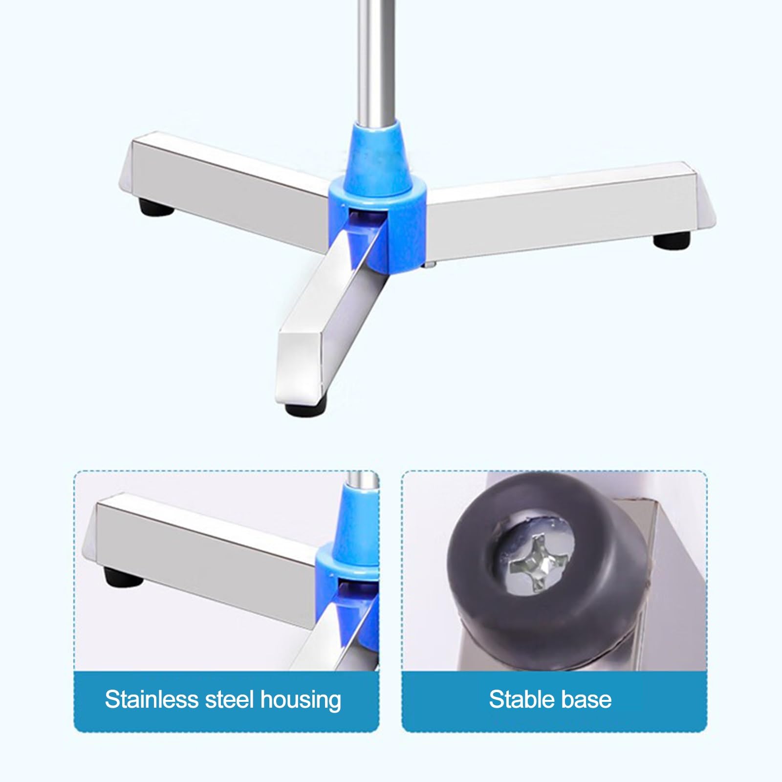 Postes de Suero Portátiles, Soporte for Bolsa de Suero, Altura Ajustable de Pie, for Hospital y Hogar(2 Hooks)