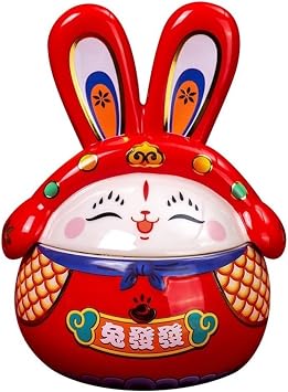 Ceramic Food Jar Creative Ceramic Rabbit Storage Jar Bulk Tea Storage Jar Candy Jar Chinese Tea Set Single Jar Gift Box Set Pantry Storage Containers