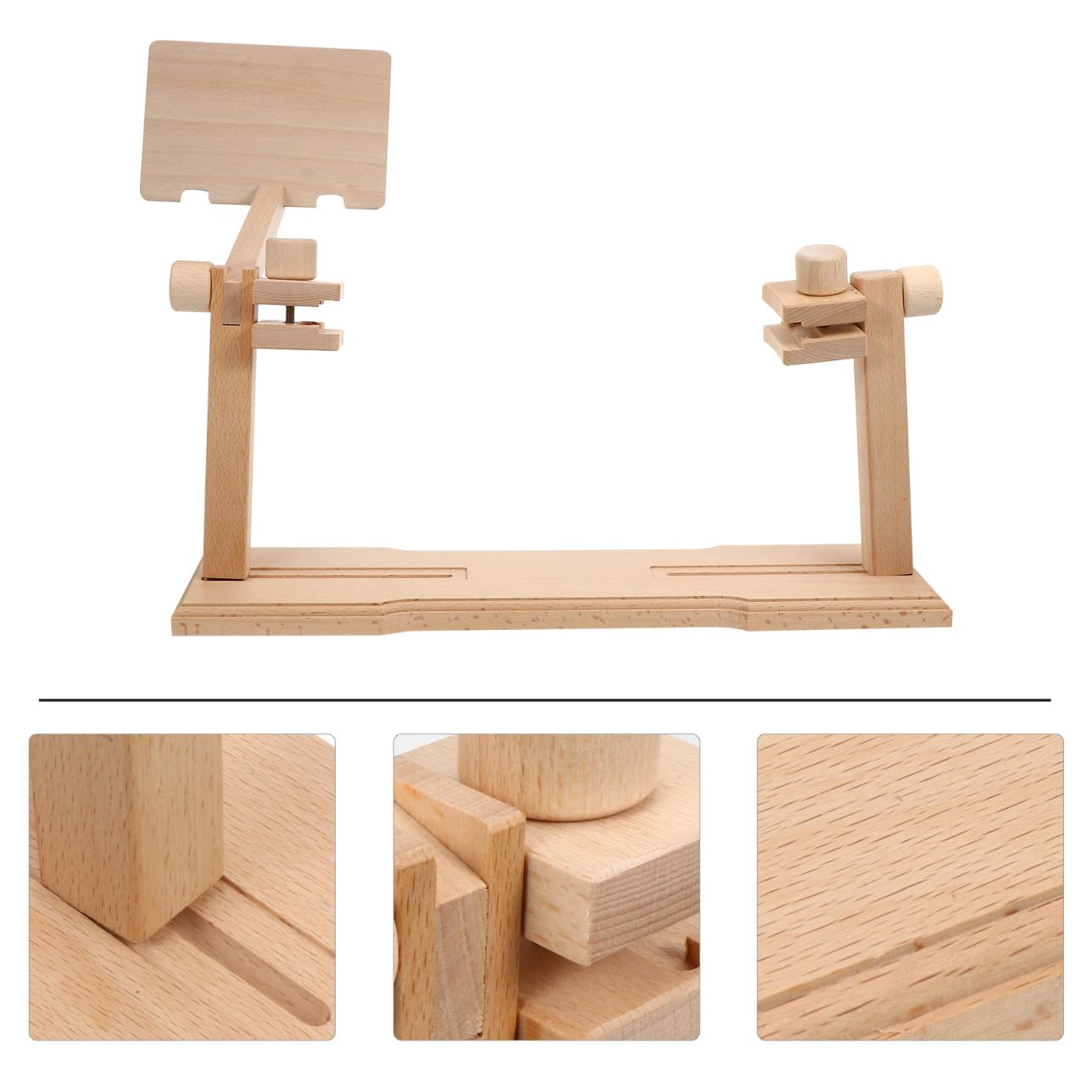 EXCEART 1 Juego Bastidor De Bordado De Escritorio Puesto De Bordado Artesanal Herramienta De Filigrana Soporte De Clip Soporte De Bordado Titular De Aro Haya Madera Ajustable