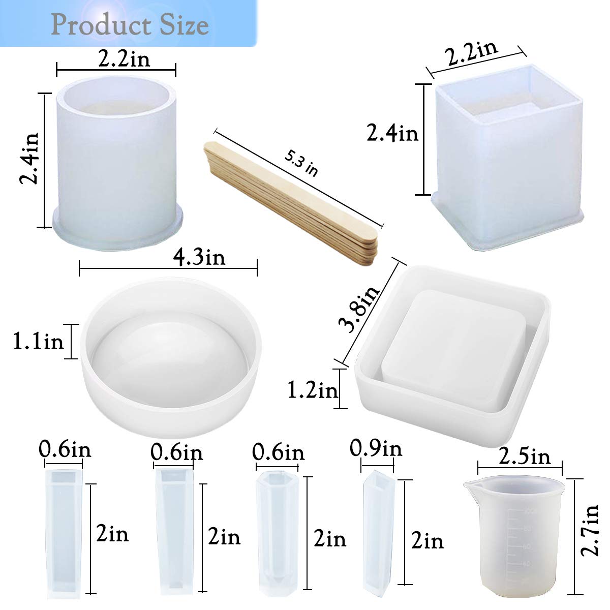 Epoxy Resin Moulds, Resin Molds Silicone Set, DIY Casting Resin Art