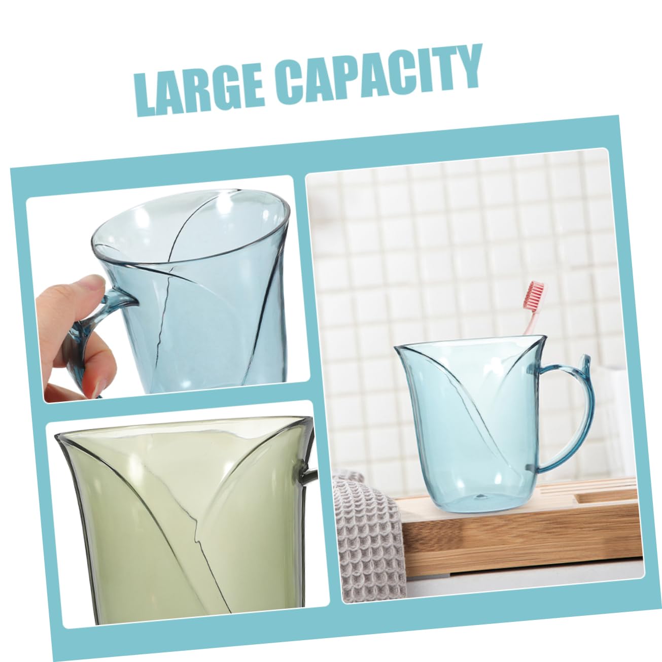 STOBAZA 4pcs Mouthwash Cups Transparent Minimalist Bathroom Tumblers for Toothbrushes Travel Friendly -Fall Design for Home Use and Family for Cold and Hot Beverages