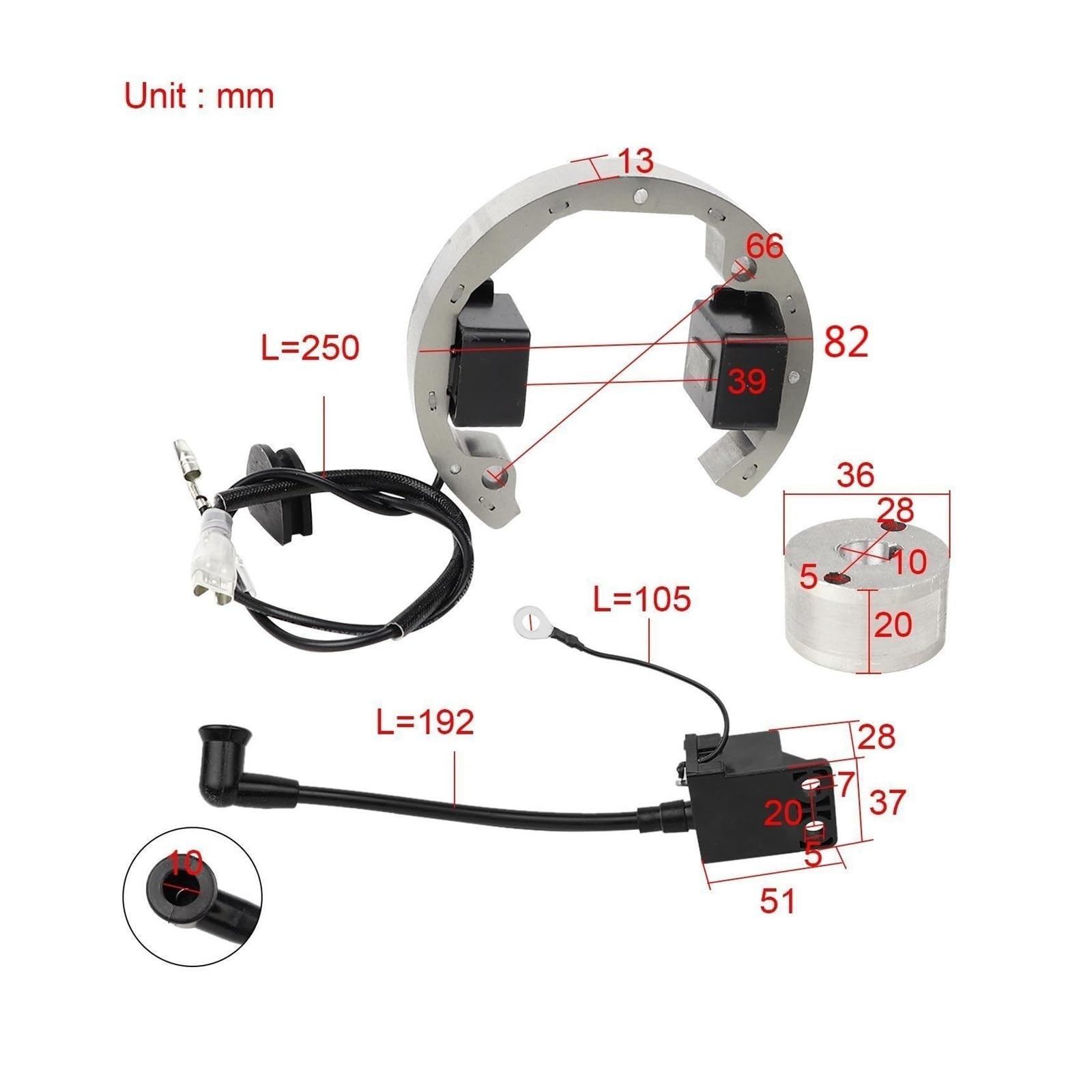 Passend Für KTM 50 SX 50cc Pro Senior Junior SR JR SX50 Adventure Zündspule Stator Rotor Magneto Schwungrad Kit Zündspule Anschluss Stecker