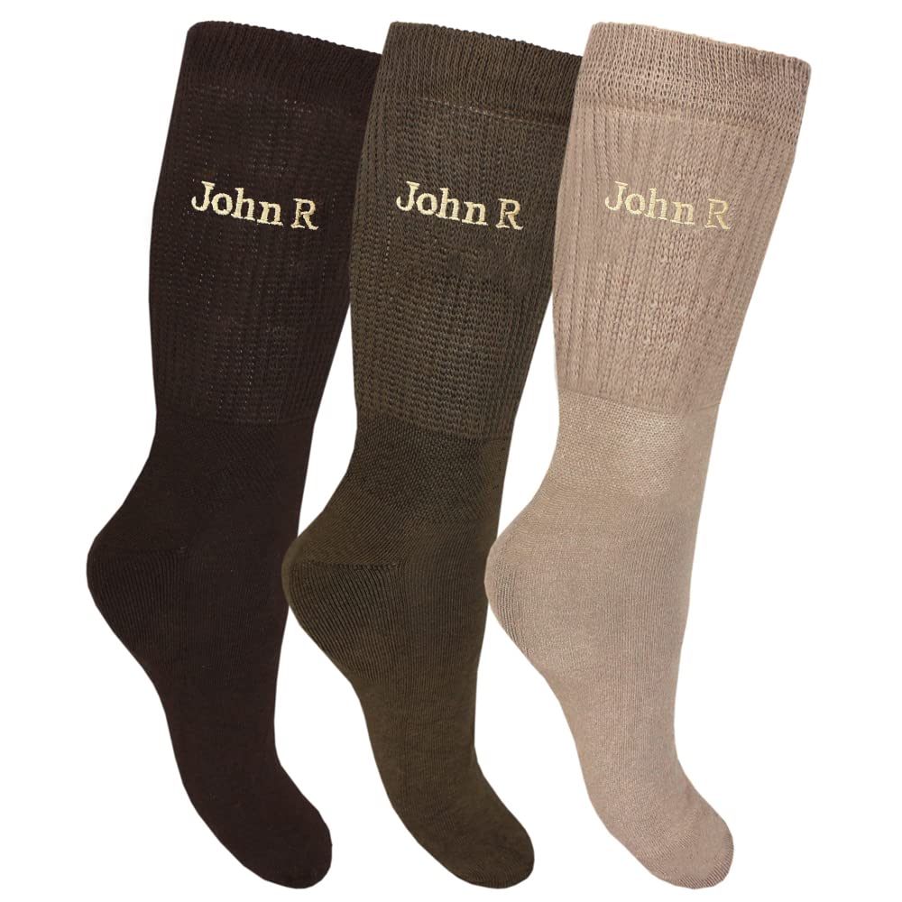 Teddyt's Men's Custom Personalised Extra Wide Comfort Fit Diabetic Embroidered Socks (3 Pair Pack) (As8, Numeric, Numeric_11, Numeric_14, Regular, Regular, )