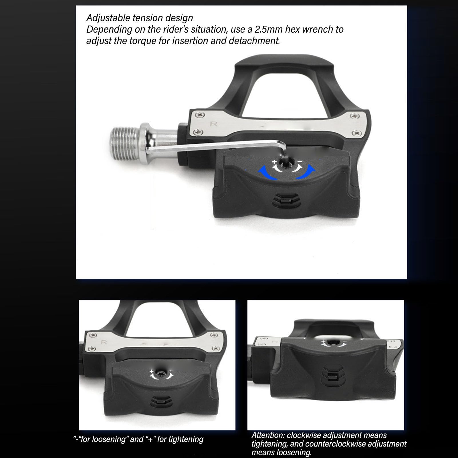 Pedali Professionali per Bici da Strada Set di Tacchette Durevole Leggero Regolabile SL Compatibile Pedali per Bicicletta ad Alte Prestazioni per Appassionati di Ciclismo su