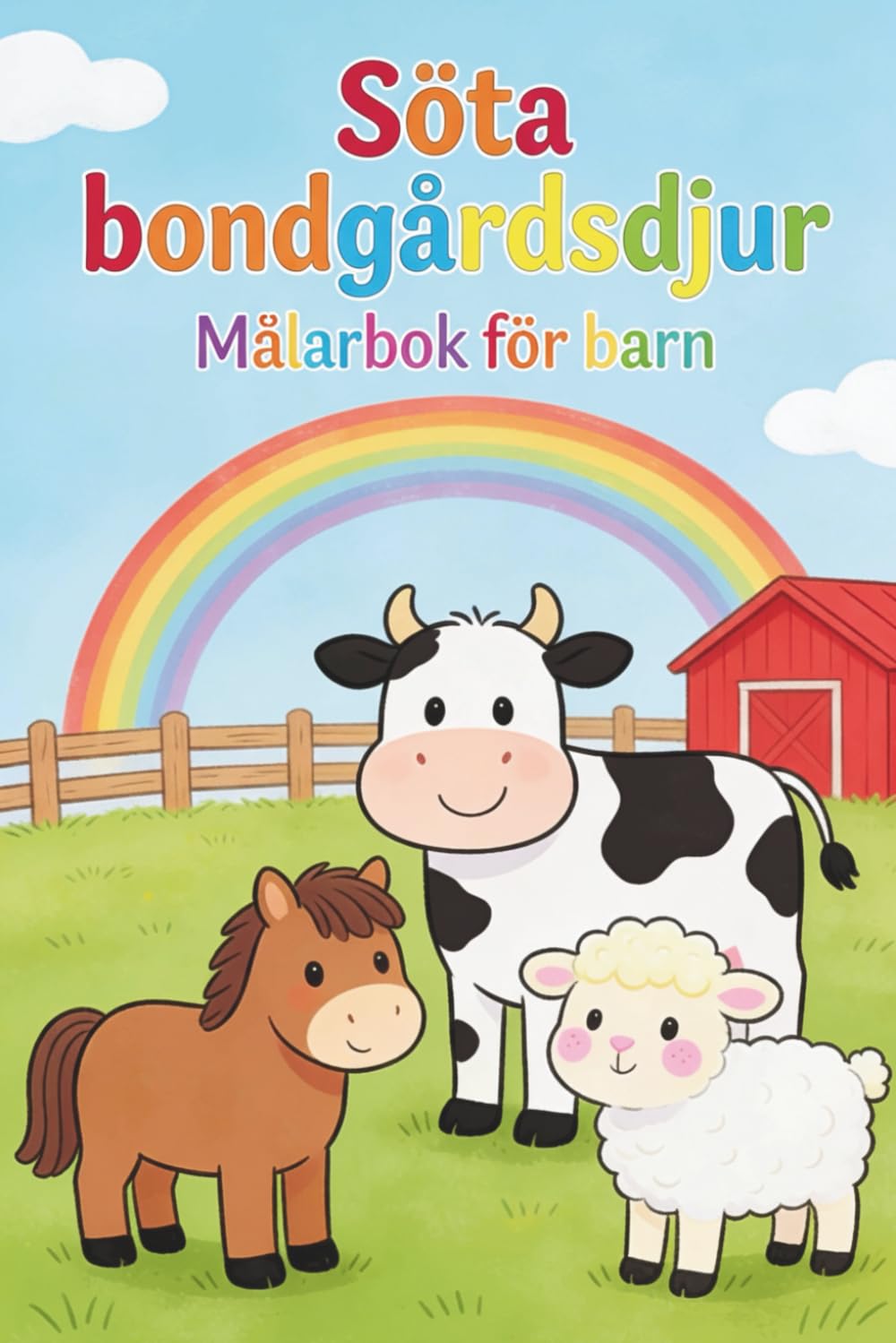 Söta bondgårdsdjur – Målarbok för barn