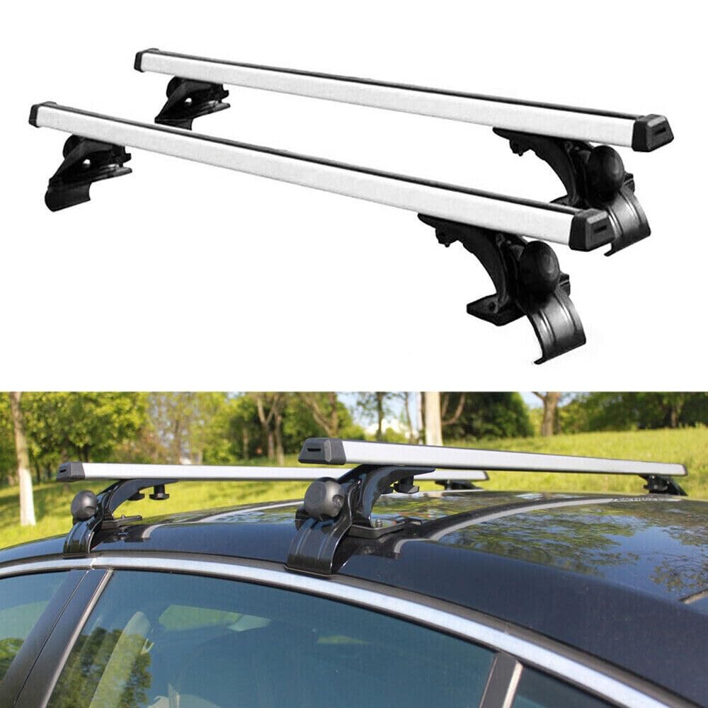 2 Stück Dachträger aus Aluminium, Universal Dachgepäckträger Relingträger Dachreling bis 75kg, Dachträger Ohne Reling Dachgepäckträger