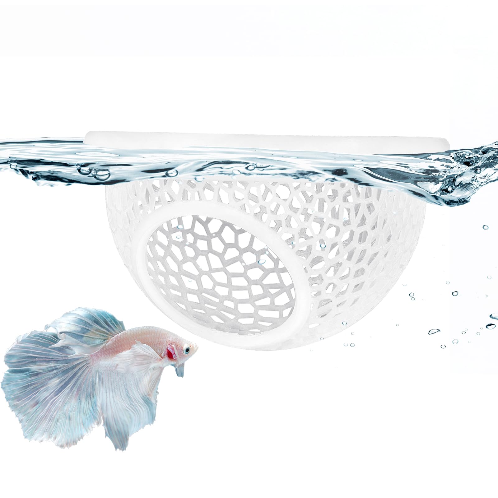 Floating Betta Hide & Shrimp Cave – All-in-One Aquarium Hammock, Feeder, and Safe Resting Spot for Stress-Free Fish Tanks