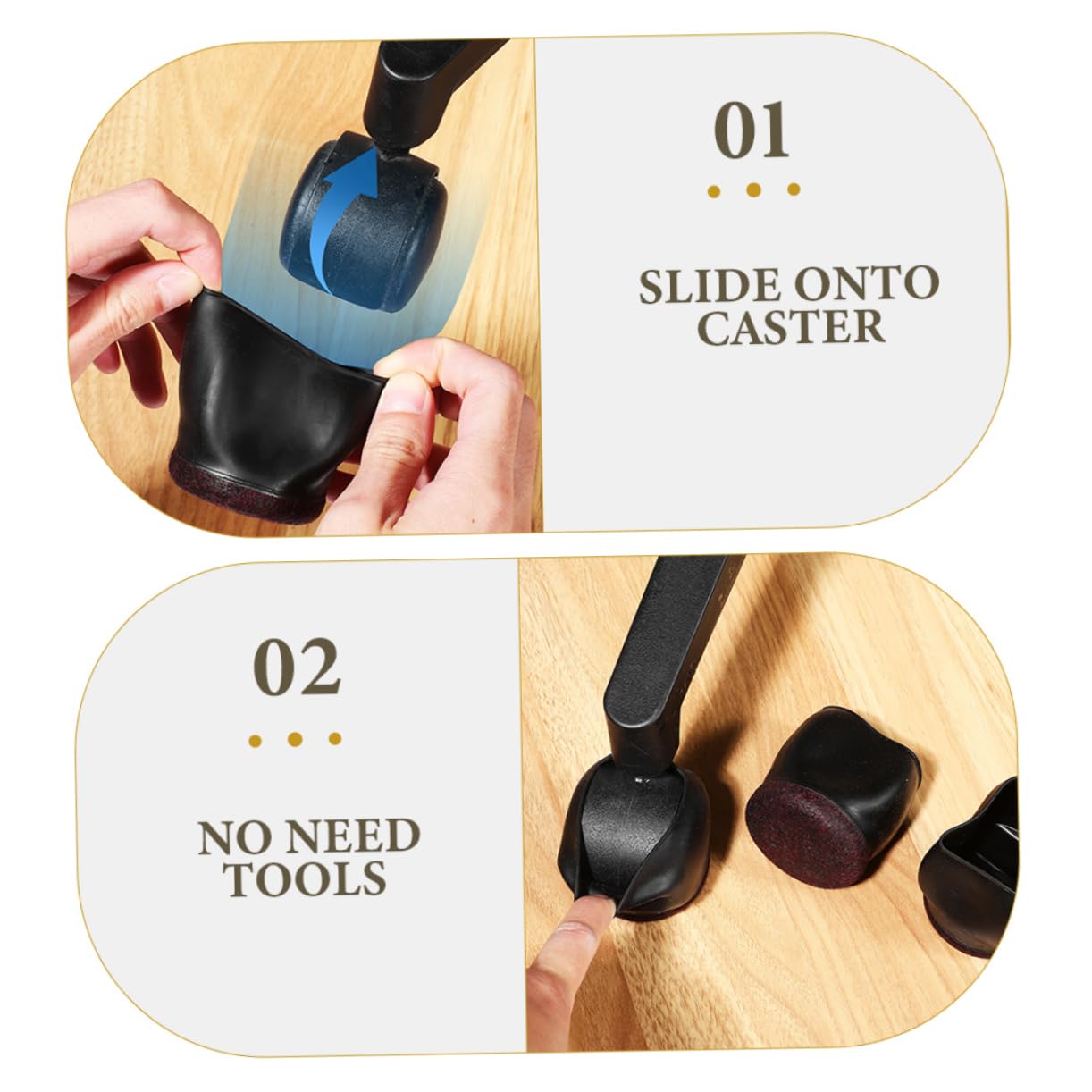 DOITOOL 5 Series Funda para Ruedas Ruedas para Patas De Silla Elevadores De para Sillas De Oficina Topes para Tapas para Patas De Sillas Fundas 5 Piezas x 5