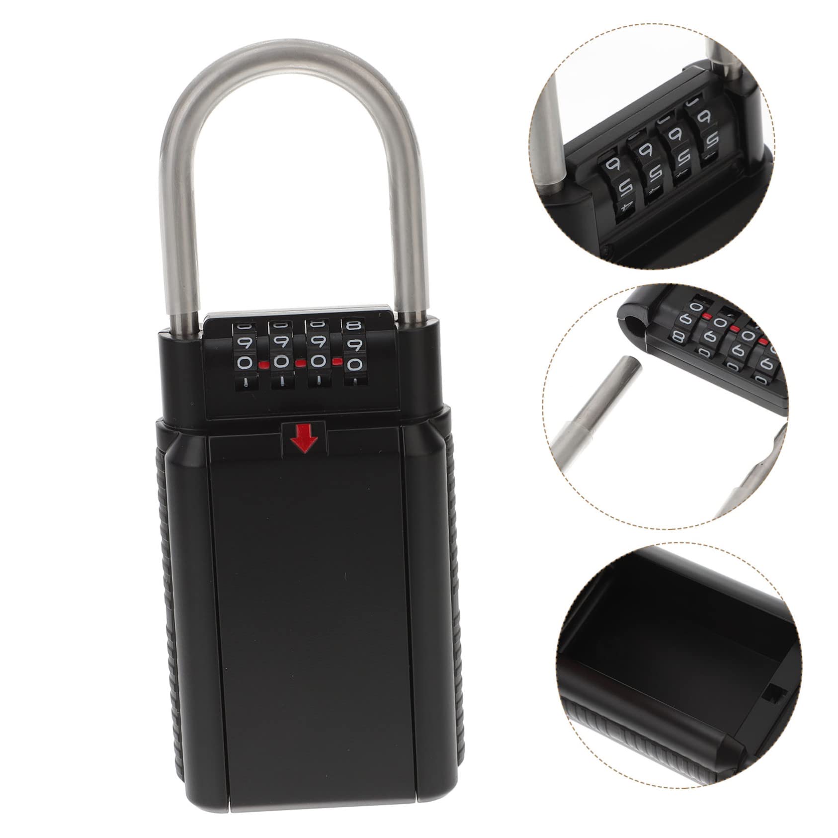 VILLCASE Schlüsseltresor mit 4-stelligem Zahlenschloss aus Metall und Großem Innenraum Wandmontierter Sicherheitsbox am Türgriff oder Metallzaun für Schlüssel und USB Stäbe