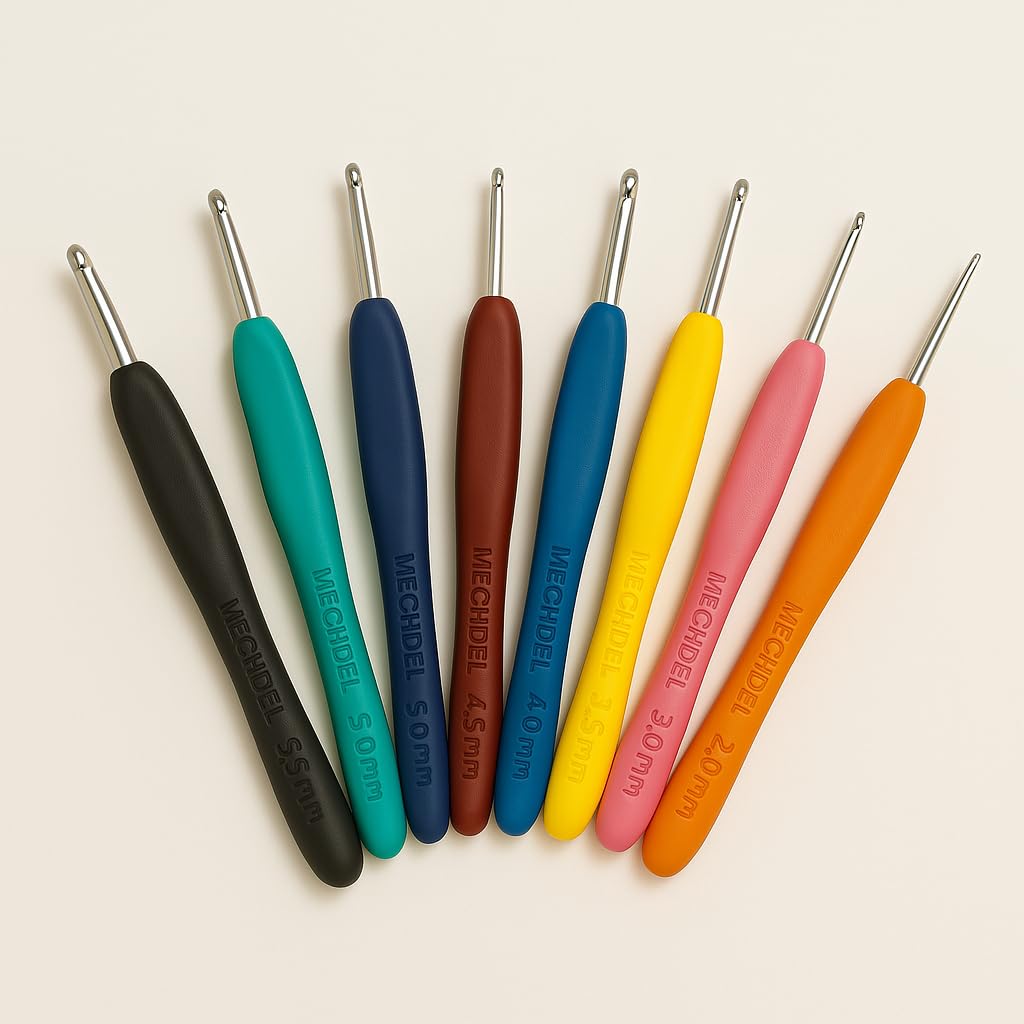 MECHDEL Knitting Set, Needle Arts Craft Tools with Plastic Yarn/Knitting Hook/Multicolor (8PCS-Knitting Crochet)-image-48