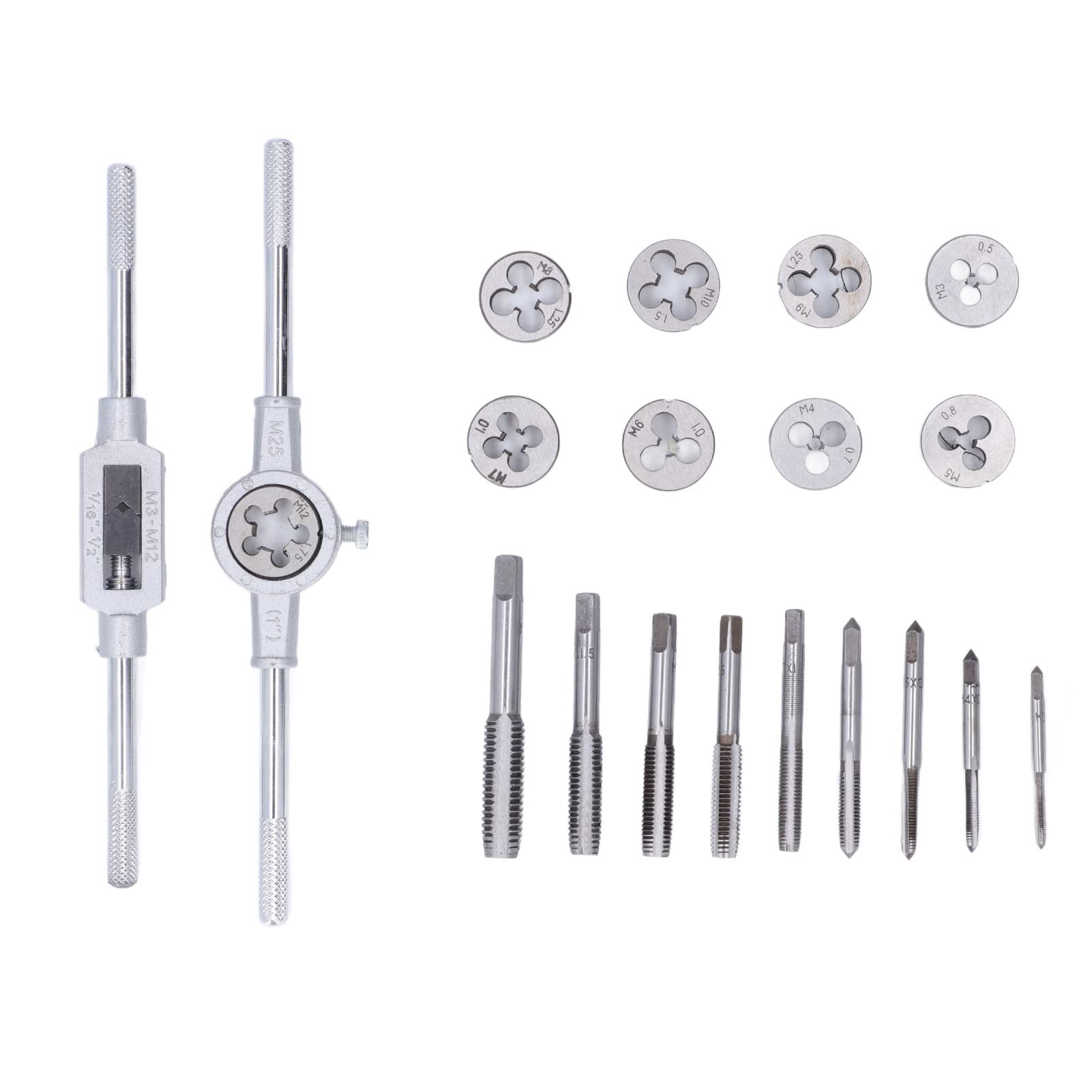 Set di 20 Maschi per filiere in Acciaio per Utensili, per la Riparazione di Auto, per la Lavorazione di Modelli Fai da Te in ghisa e Alluminio.