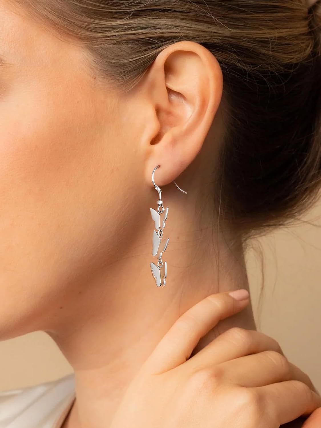 925 Silver Cute Pig/Panda Bear/Dog/Cat Earrings Stud Solid Sterling Jewelry " Kiss me Hug Me" 3D Kitten Earring - Image 9