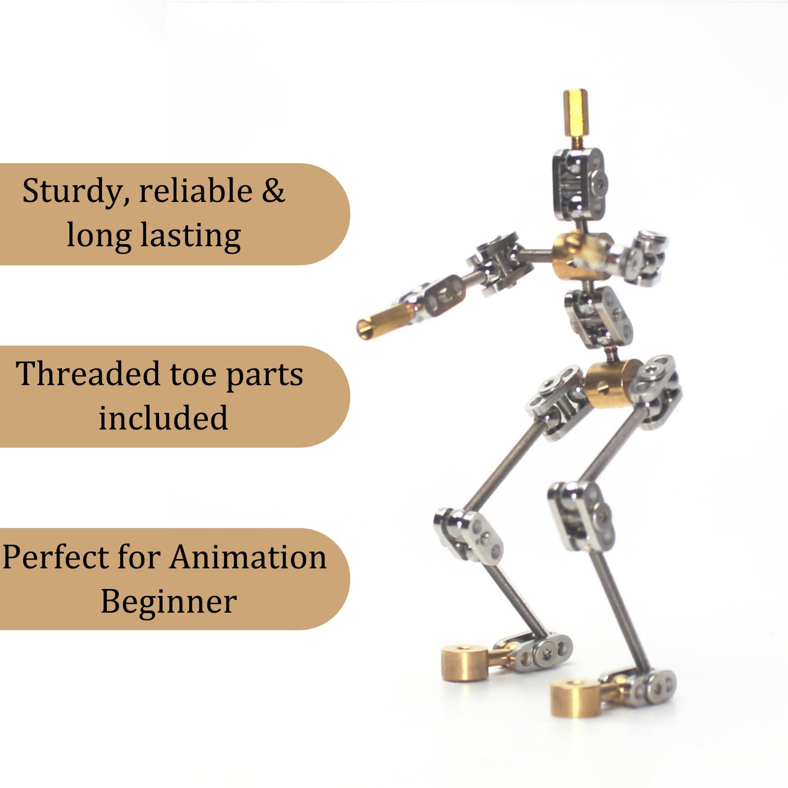 Marionnette D'Animation CinéMatographique en Acier Inoxydable,Kits D'Armature Diy Stop Motion,MatéRiaux de Haute Qualité, Facile à Assembler,Adapté aux Studios D'Animation,Photographie de Produits