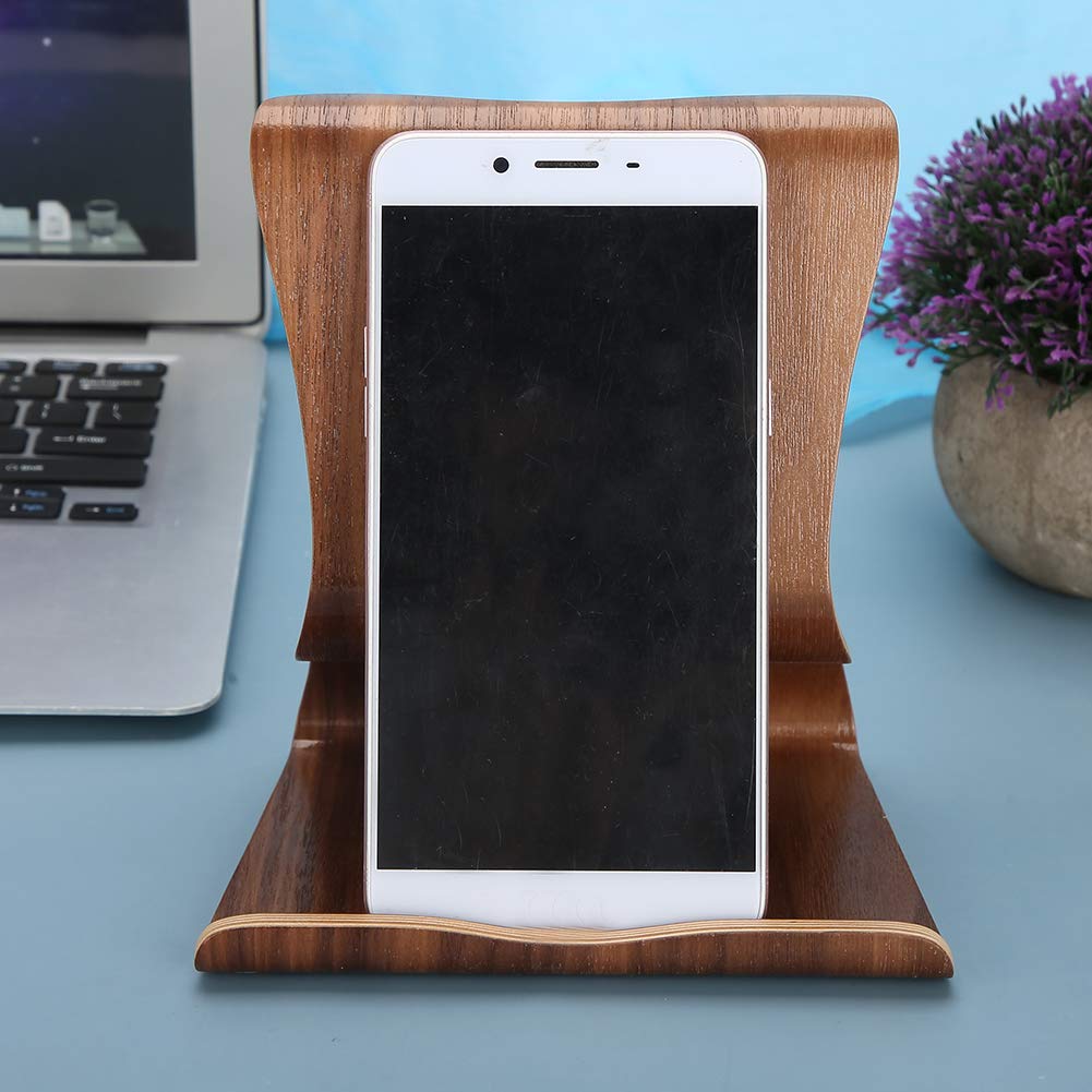 Fdit Supporto Telefono in Legno per Scrivania, Porta Cellulare da Tavolo Universale, Compatibile Smartphone e Tablet