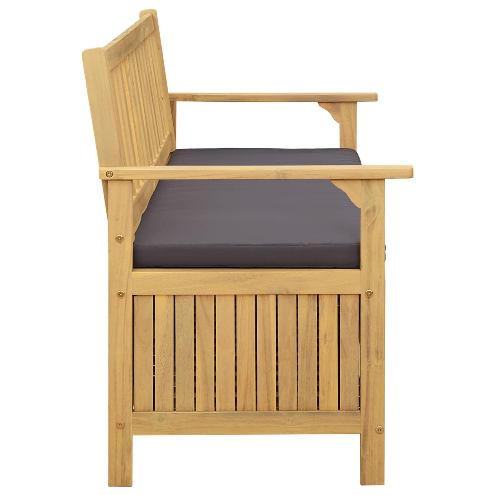 Banc de Jardin avec Coffre de Rangement et Coussin 120cm