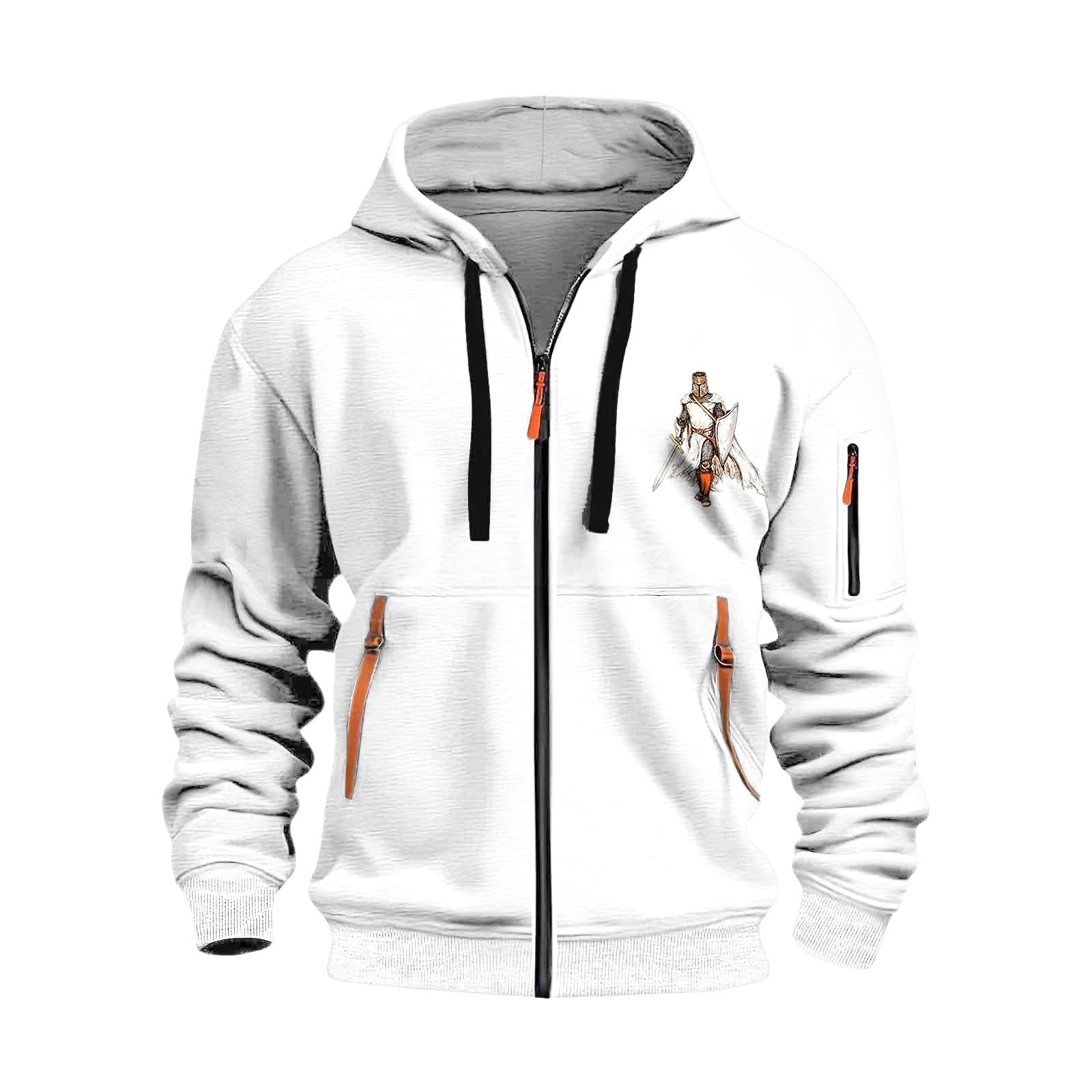Sudadera con capucha para hombre con cremallera completa impresa