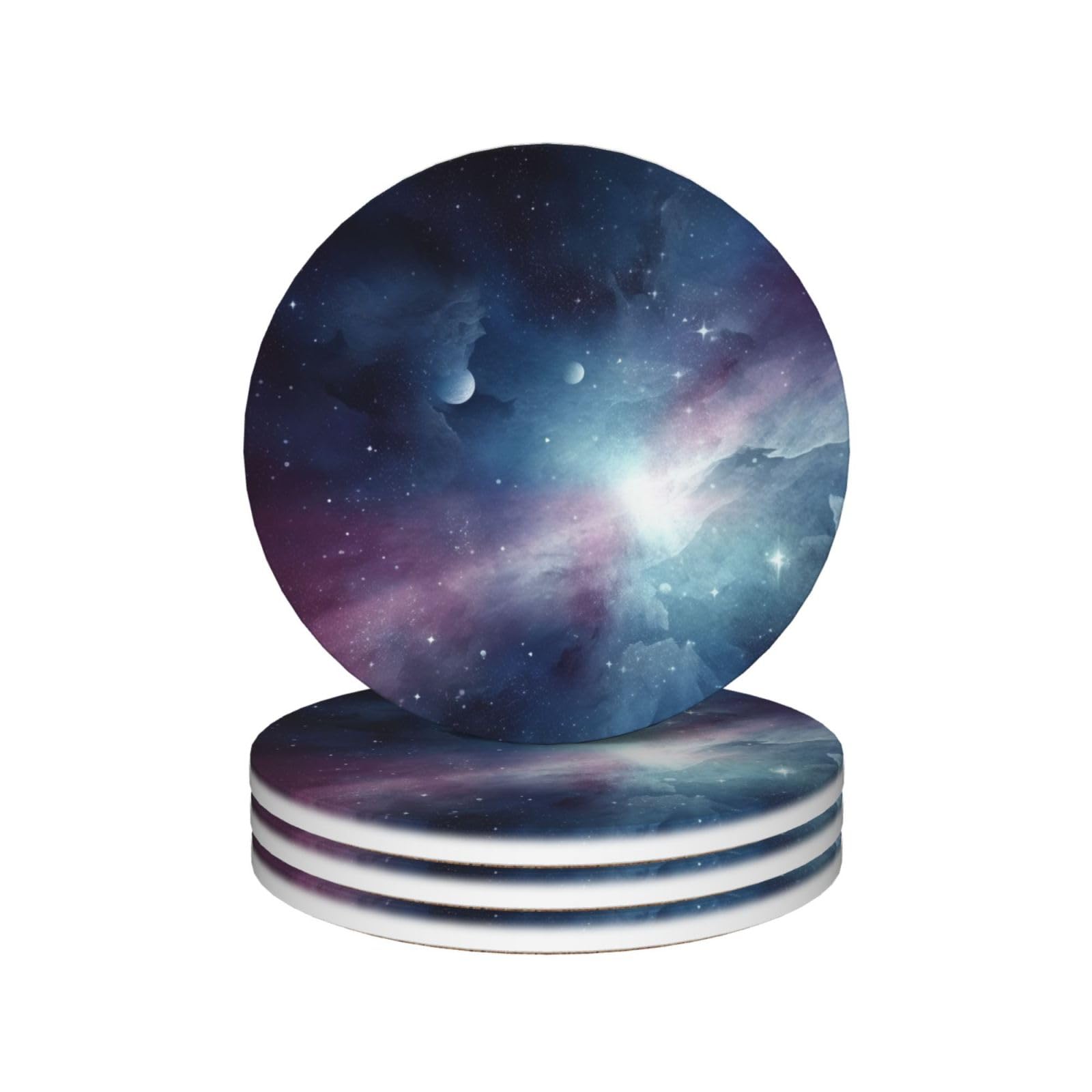 Dessous de verre ronds en céramique Into The Galaxy, cadeau idéal