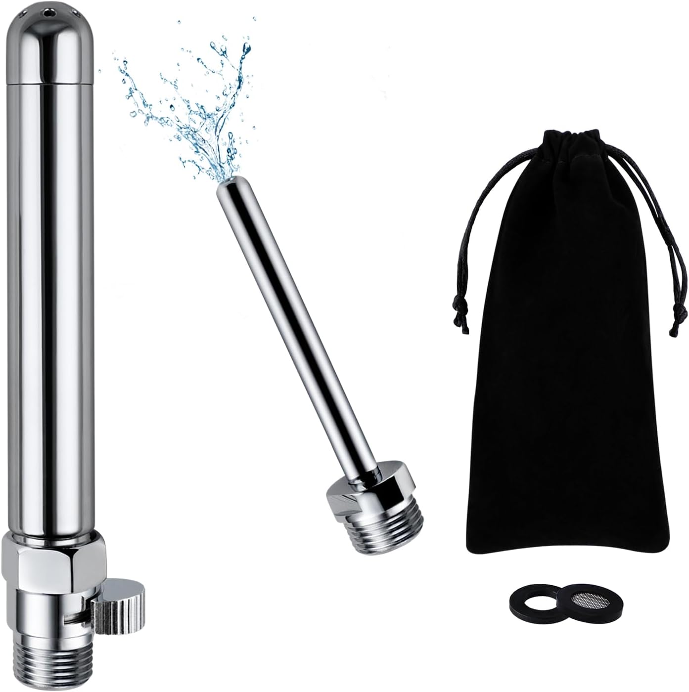 Shower Enema Kit, Shower Douche Nozzle Cleansing System with Water Control Valve for Men and Women Portable Cleaning (Polished Chrome)