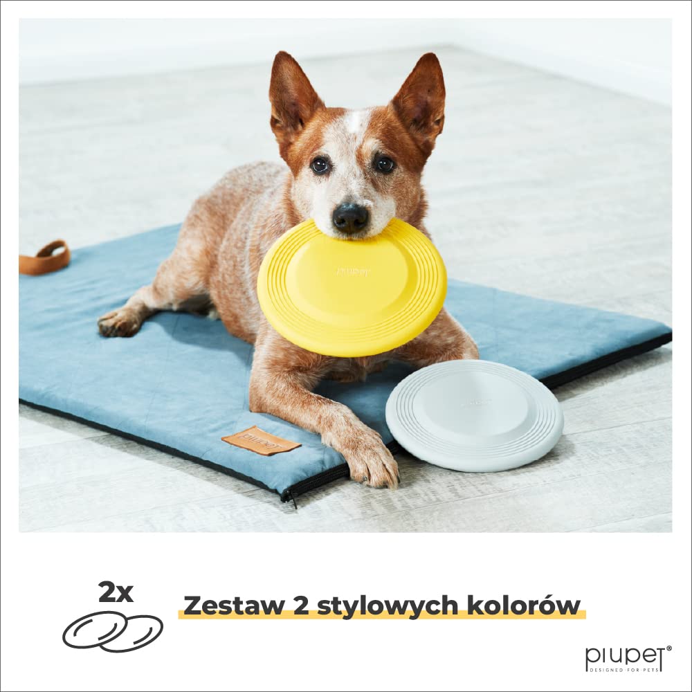 PiuPet® Frisbee dla psów, średnica 22 cm, zestaw 2 sztuk, zabawka dla psa, do uczenia psów sztuczek, niezniszczalne
