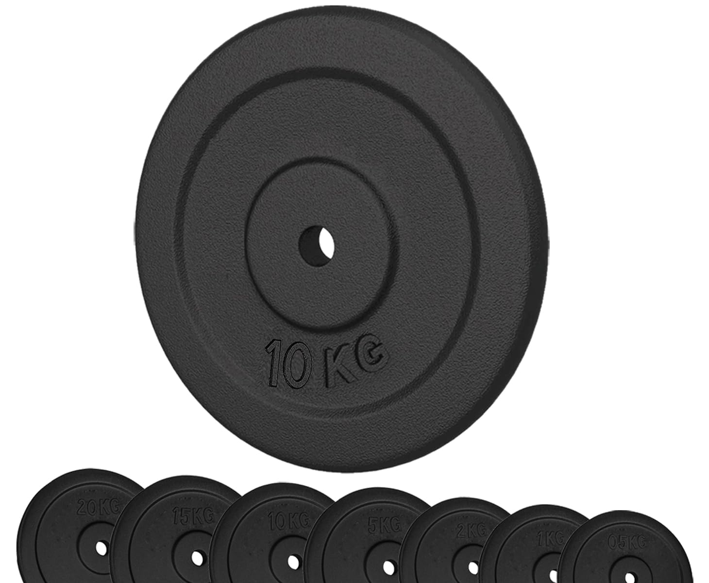 G5 HT SPORT Cast Iron Weight Plates Diameter 25 mm for Gym and Home Gym from 0.5 to 20 kg for Dumbbells and Barbells (1 x 10 kg)