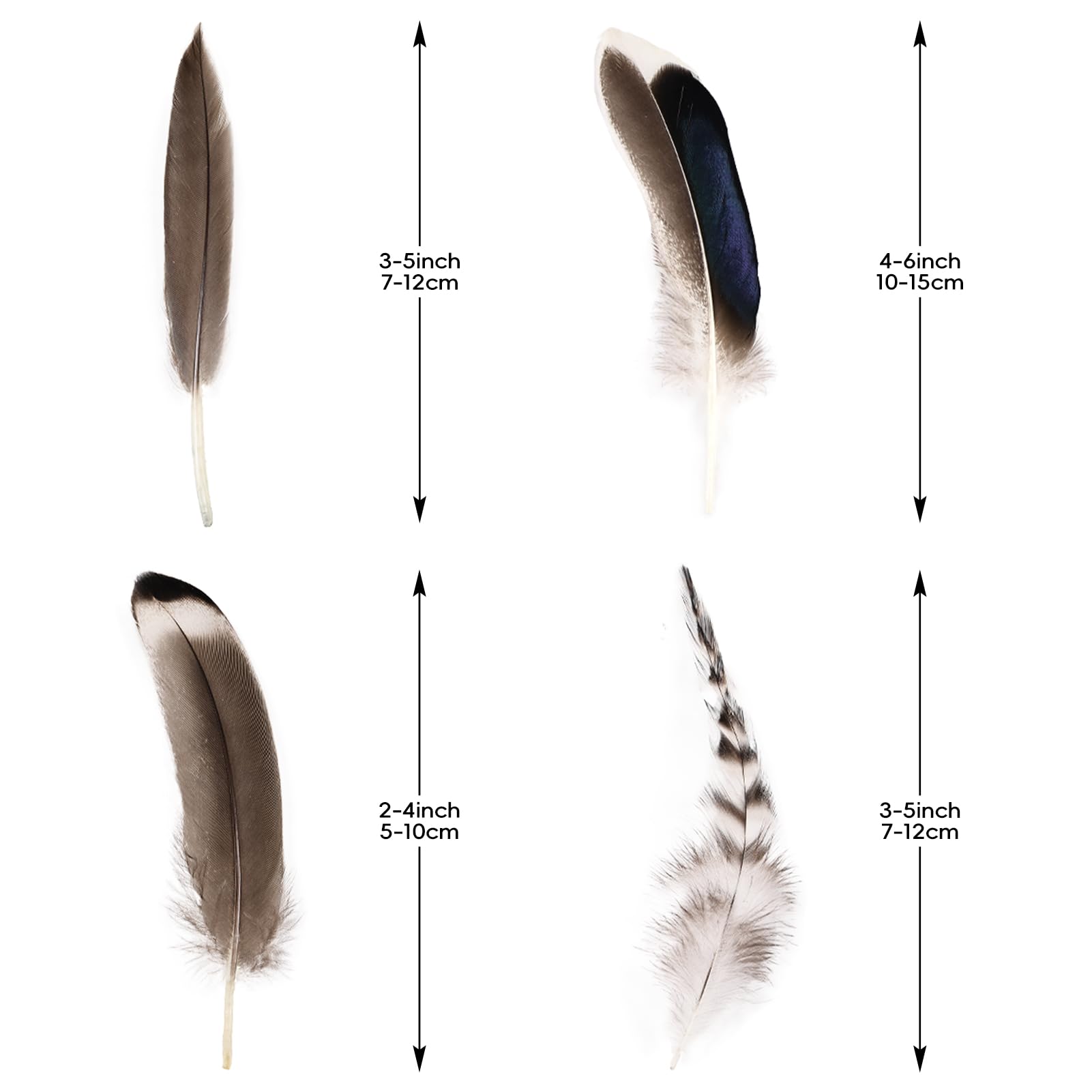 THARAHT 120pcs Natural Feathers Small 4 Styles Bulk for DIY Crafts Hat Wedding Home Party Decoration Feathers