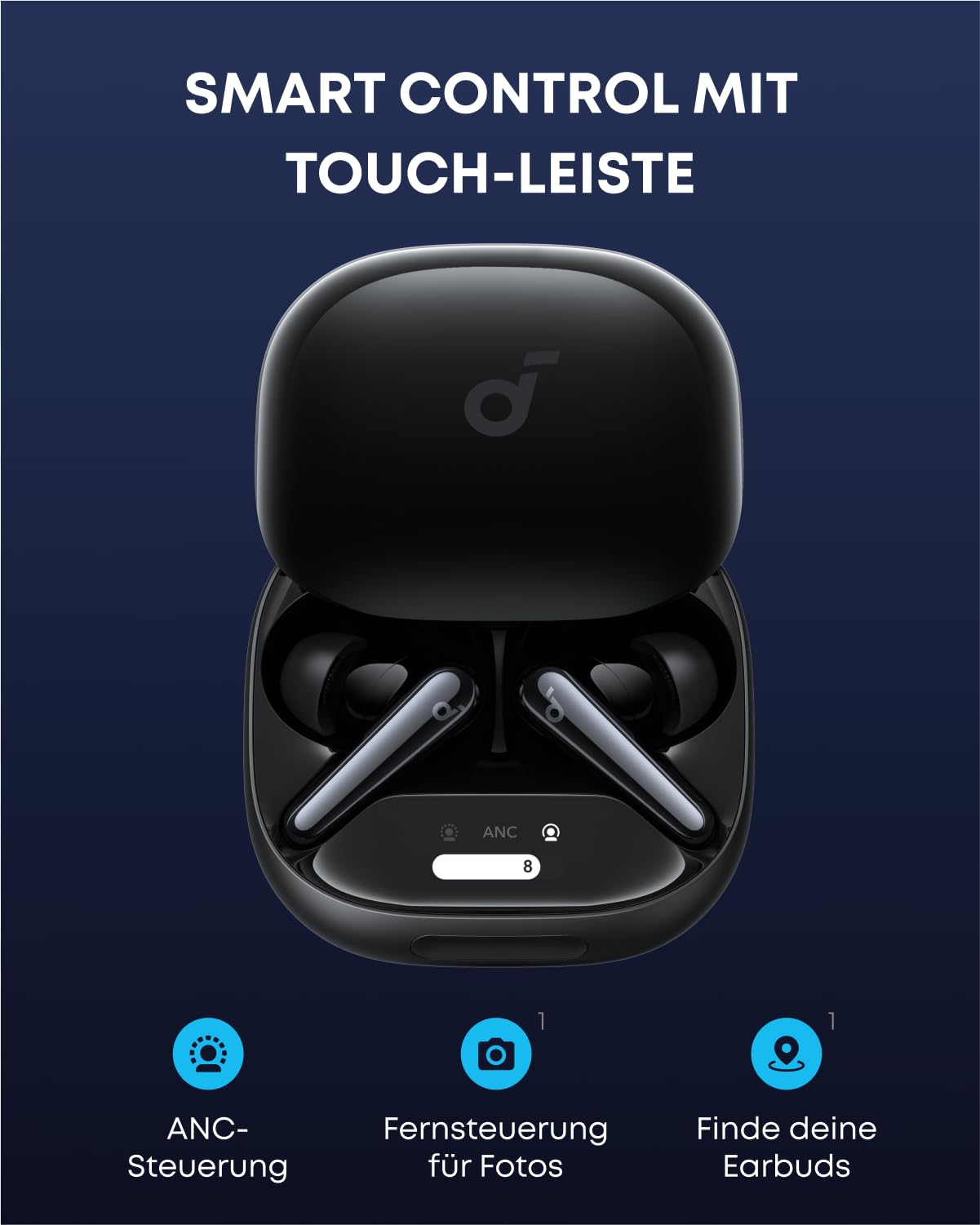 soundcore Liberty 4 Pro von Anker,kabellose Earbuds mit Noise Cancelling,7 Sensoren und ANC in Echtzeit, 2×schneller Laden, HiFi Musik auf Studio-Niveau, klare Anrufe mit 6 Mikrofonen(Generalüberholt)