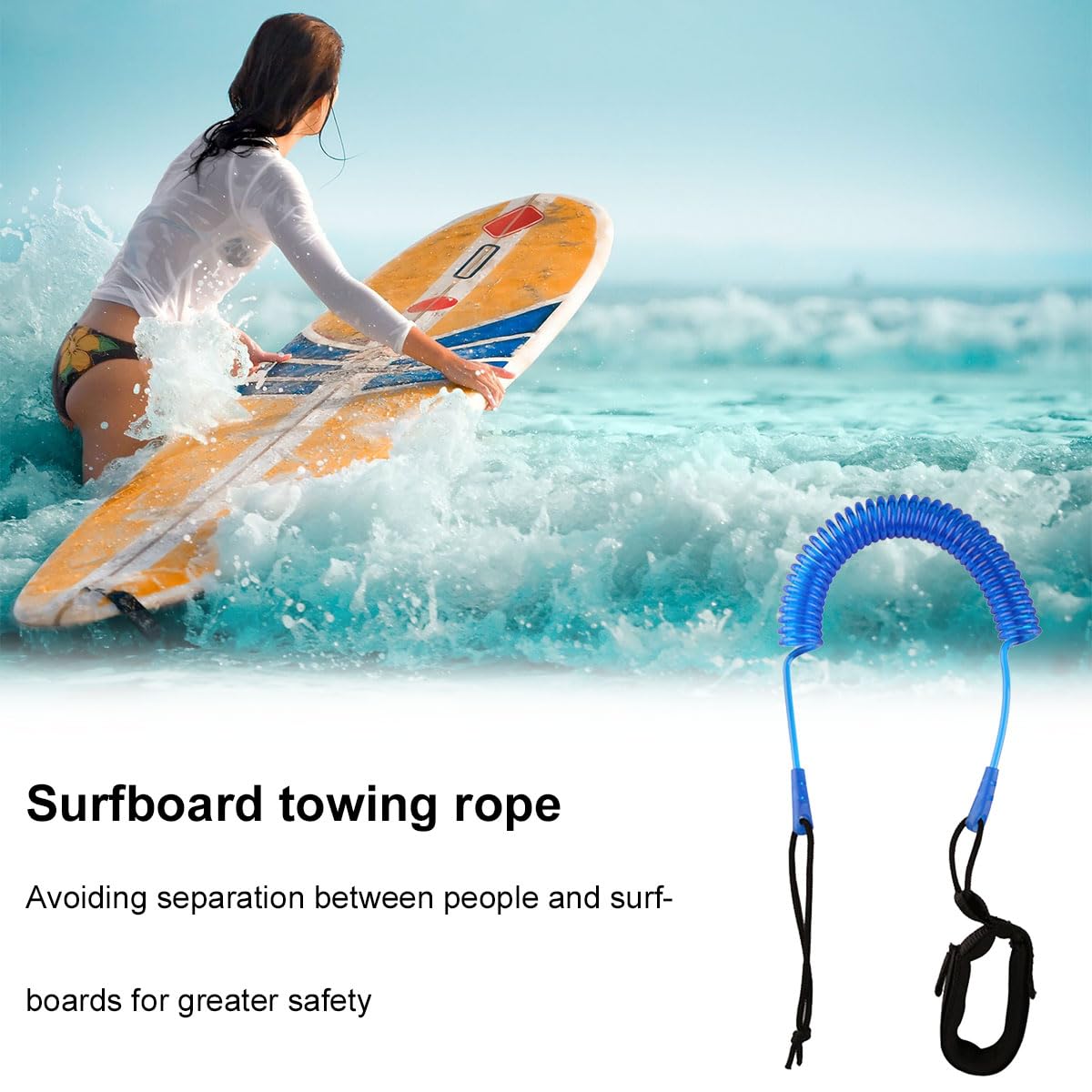Leash Tabla de Surf, Correa Tobillo TPU para SUP, Cuerda Resorte Espiral Accesorio