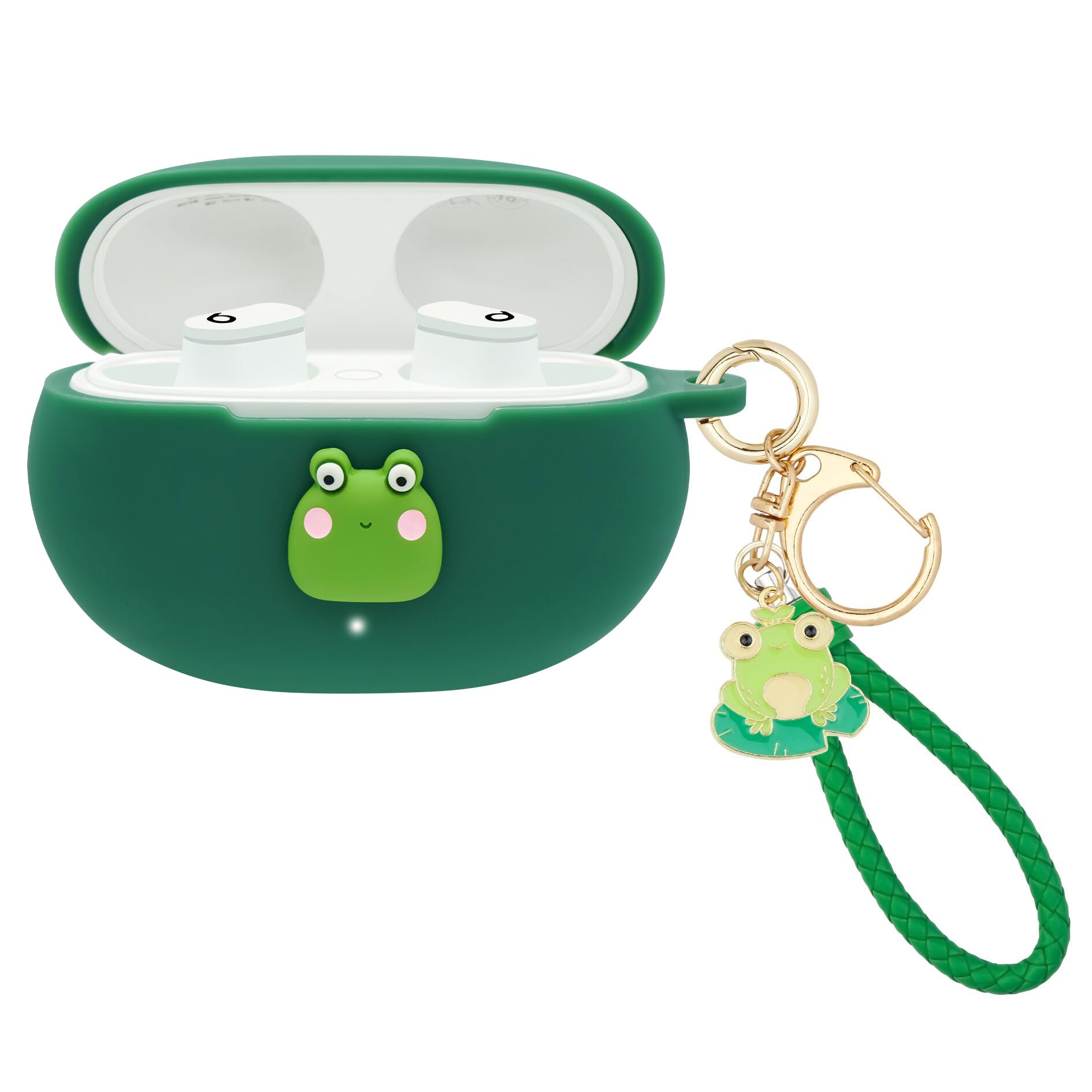 Wonhibo Cute Case for Beats Studio Buds Headphone,Silicone Protector Cover Compatible with Beats Studio Earbuds (Frog)