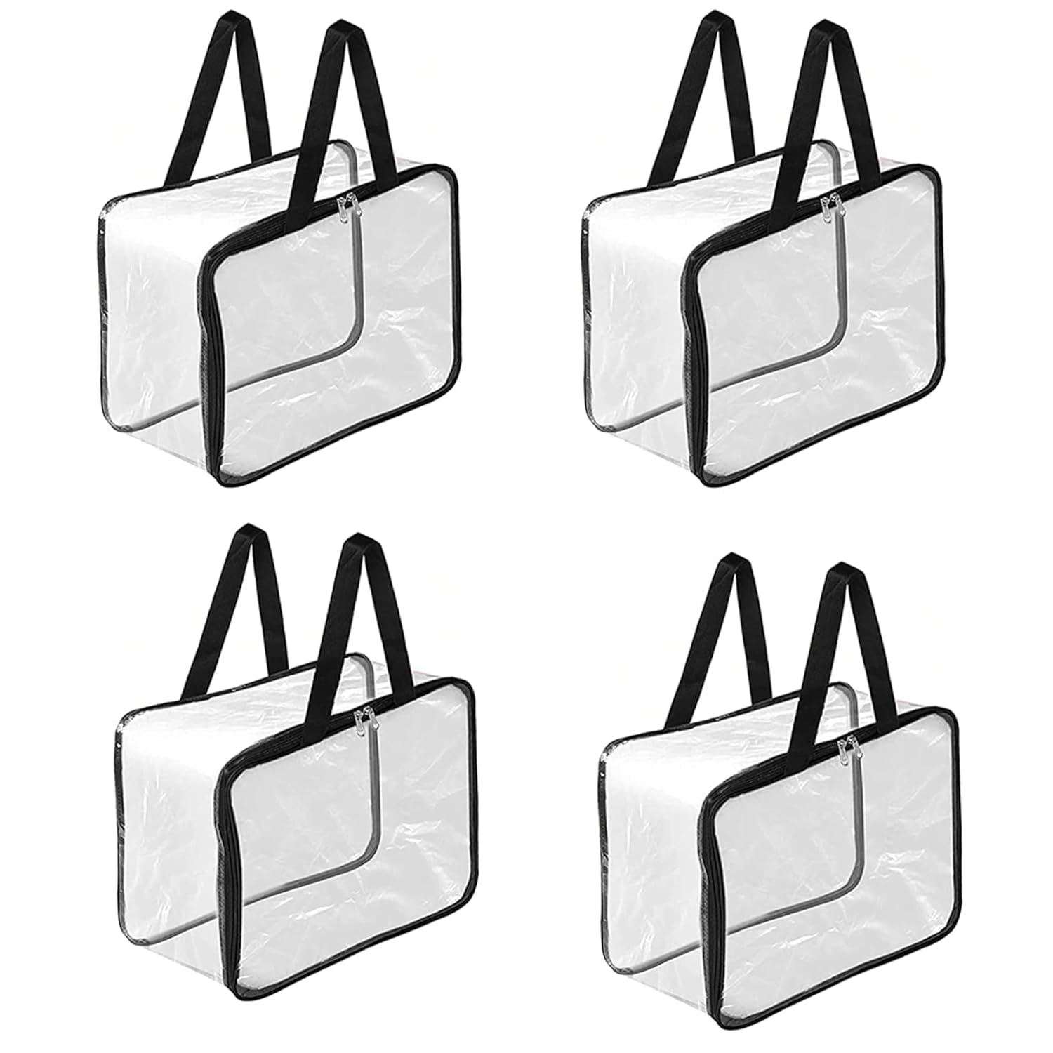XBEY Pack of 3 Transparent Storage Bag for Saree Covers,Clothes, Lehenga, Blankets, Bedsheets, Toys, Docs | Wardrobe Organizer | Clear Storage Box Bag - Plastic (PACK OF 3, Transparent)-image-10