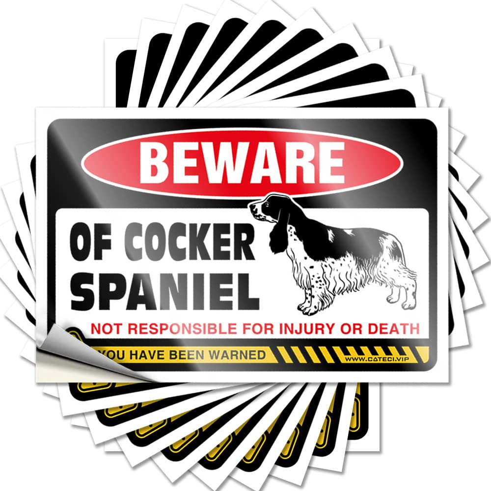 Tattoos Boys Bedroom Decorations Peel and Stick - Beware of Cocker Spaniel Garage Reading Waterproof Vinyl for Humor(12X18CM)