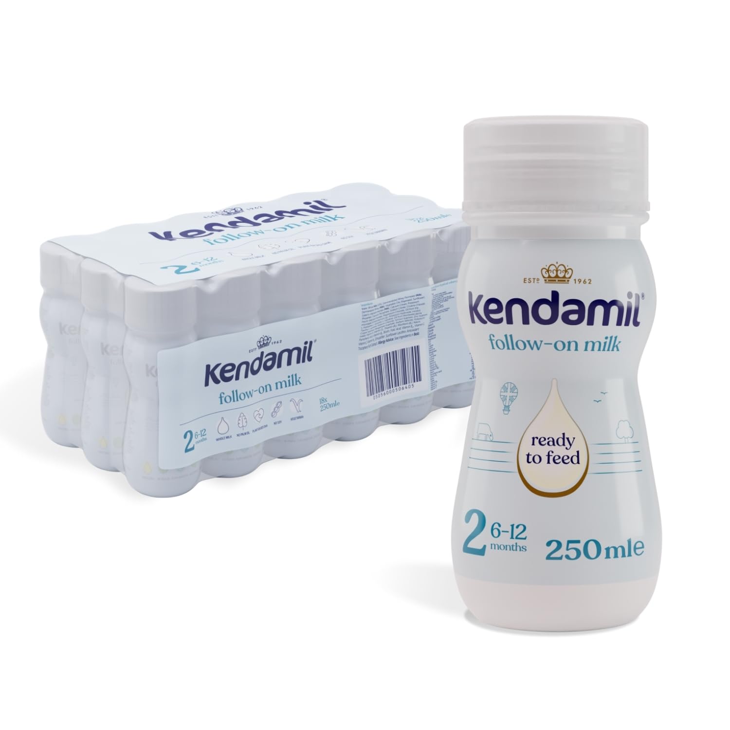 Kendamil Follow On Baby Milk Ready To Use Liquid Formula, 6-12 Months, 250 Ml, (Pack Of 18)