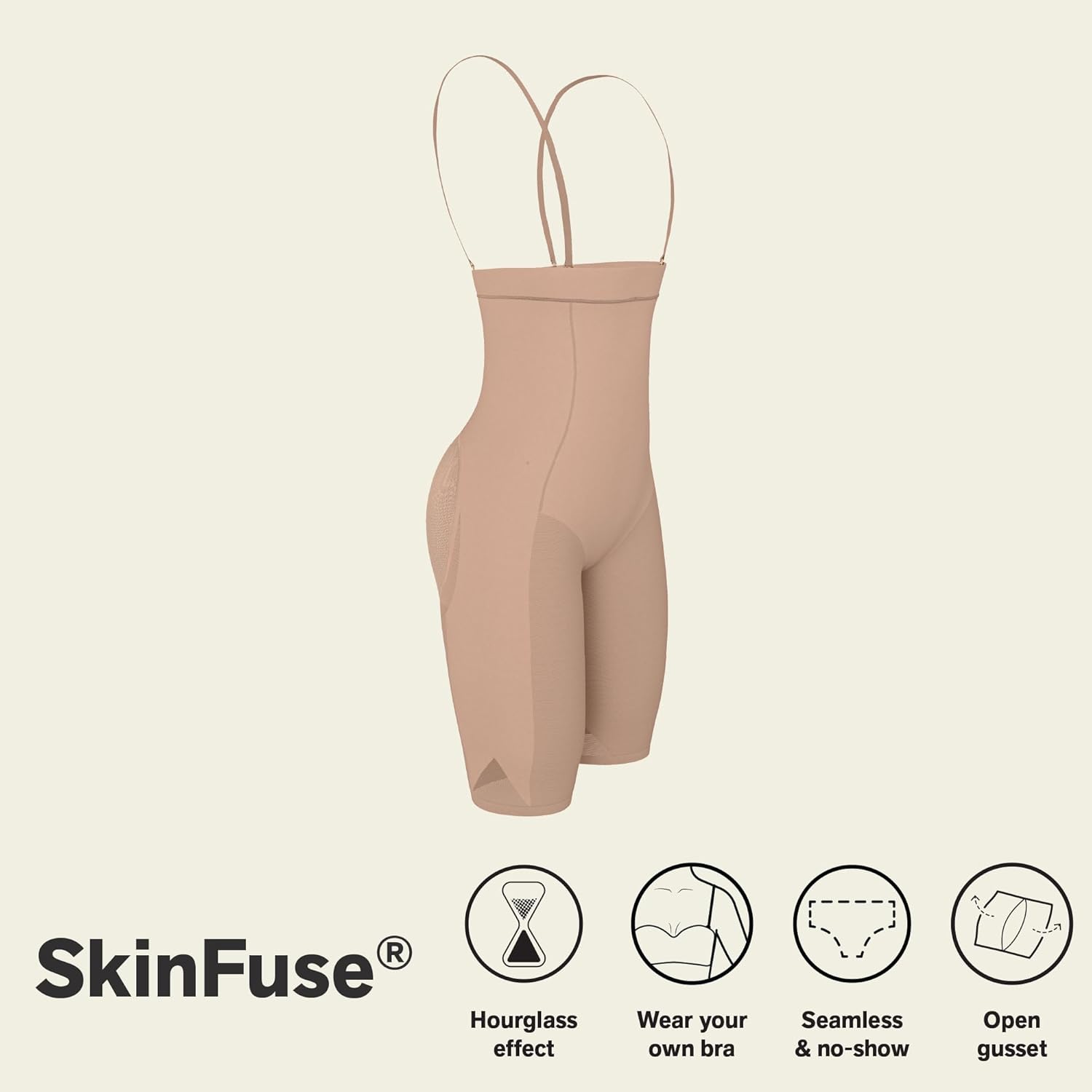 Leonisa SmartShape High Waisted Shapewear Shorts for Women – Tummy Control Shaper Shorts, Invisible Butt Lifter Body Shaper