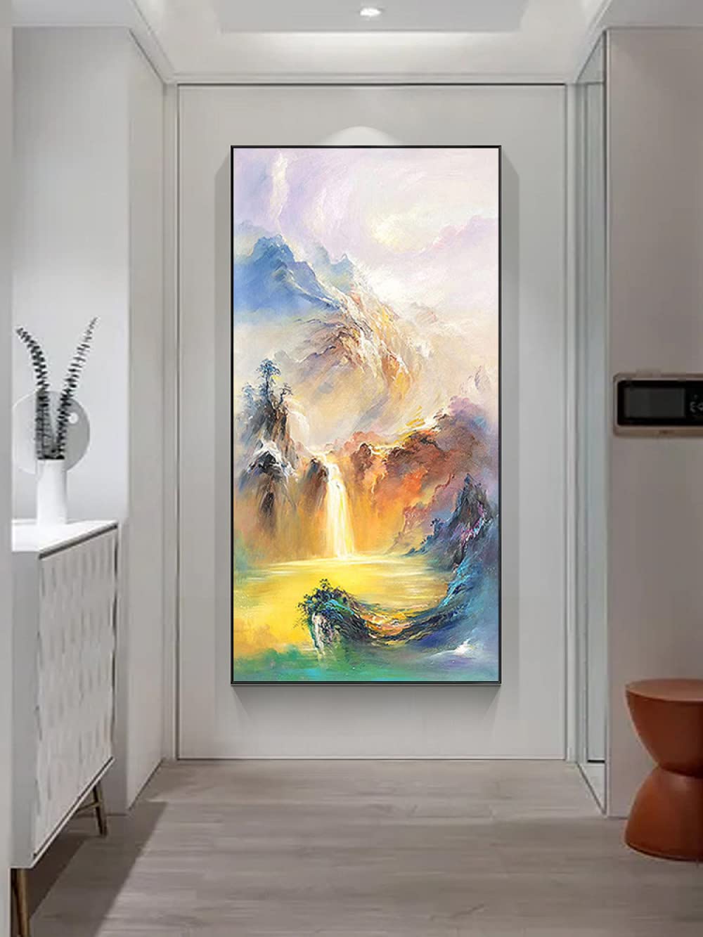 Abstraktes Leinwandbild Für Wohnzimmer & Schlafzimmer – Handgemaltes Strukturiertes Gemälde, 101,6 X 50,8 Cm, Moderner Wanddekoration