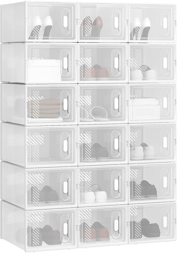 WOLTU Lot de 18 Boîtes Transparentes Modulables