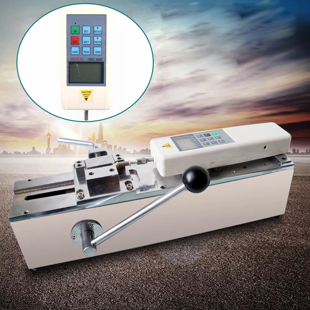 500N Digital Pull Force Tester Digital Terminal Pulling Force Tester 150MM Effective Travel Manual Horizontal Digital Push-Pull Meter Tensile Testing Machine Testing Equipment w/HJJ-001 Fixture HP-500
