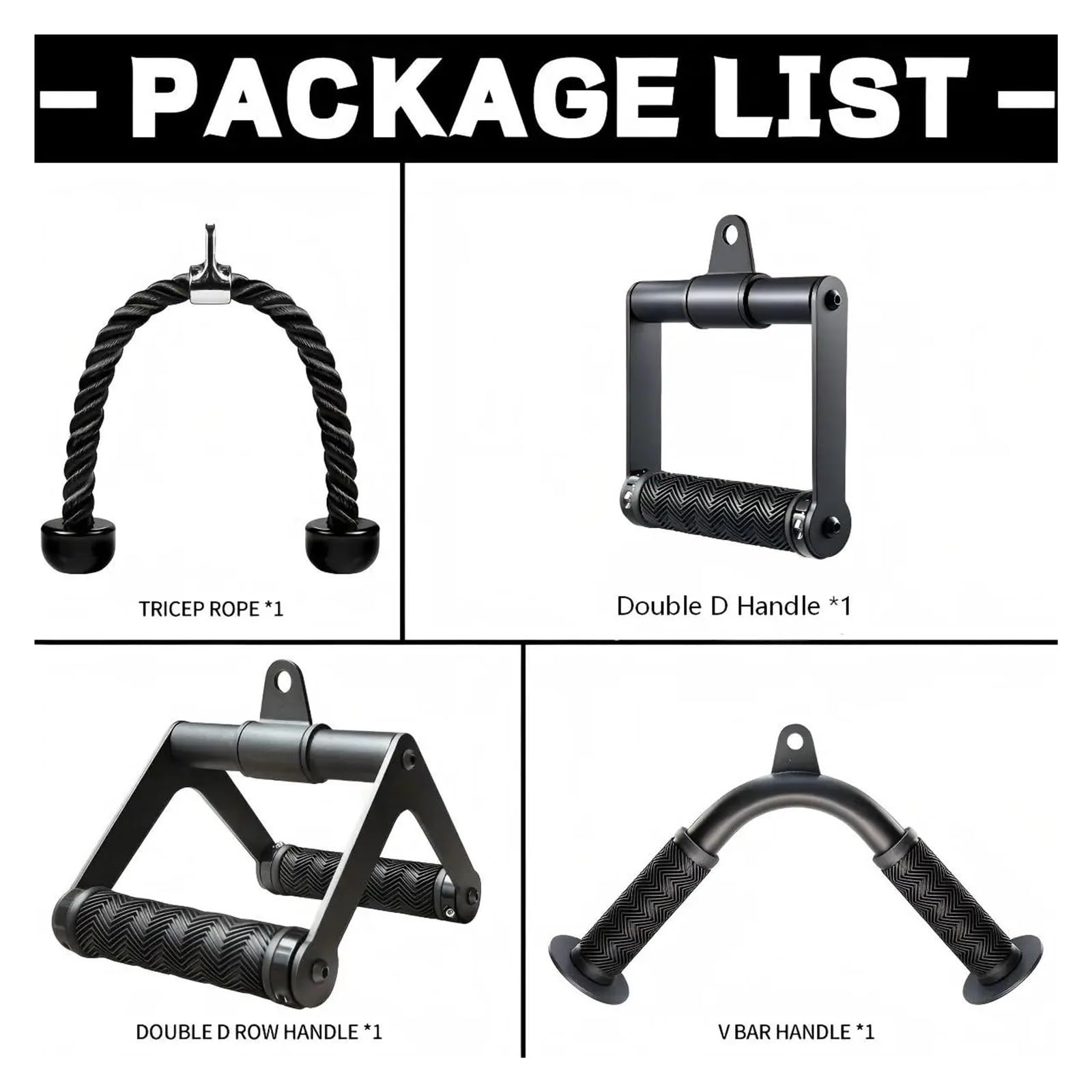 Equipo de entrenamiento de fuerza de accesorios de gimnasio 4 piezas | Accesorios multiusos for entrenamiento de fuerza en gimnasios.