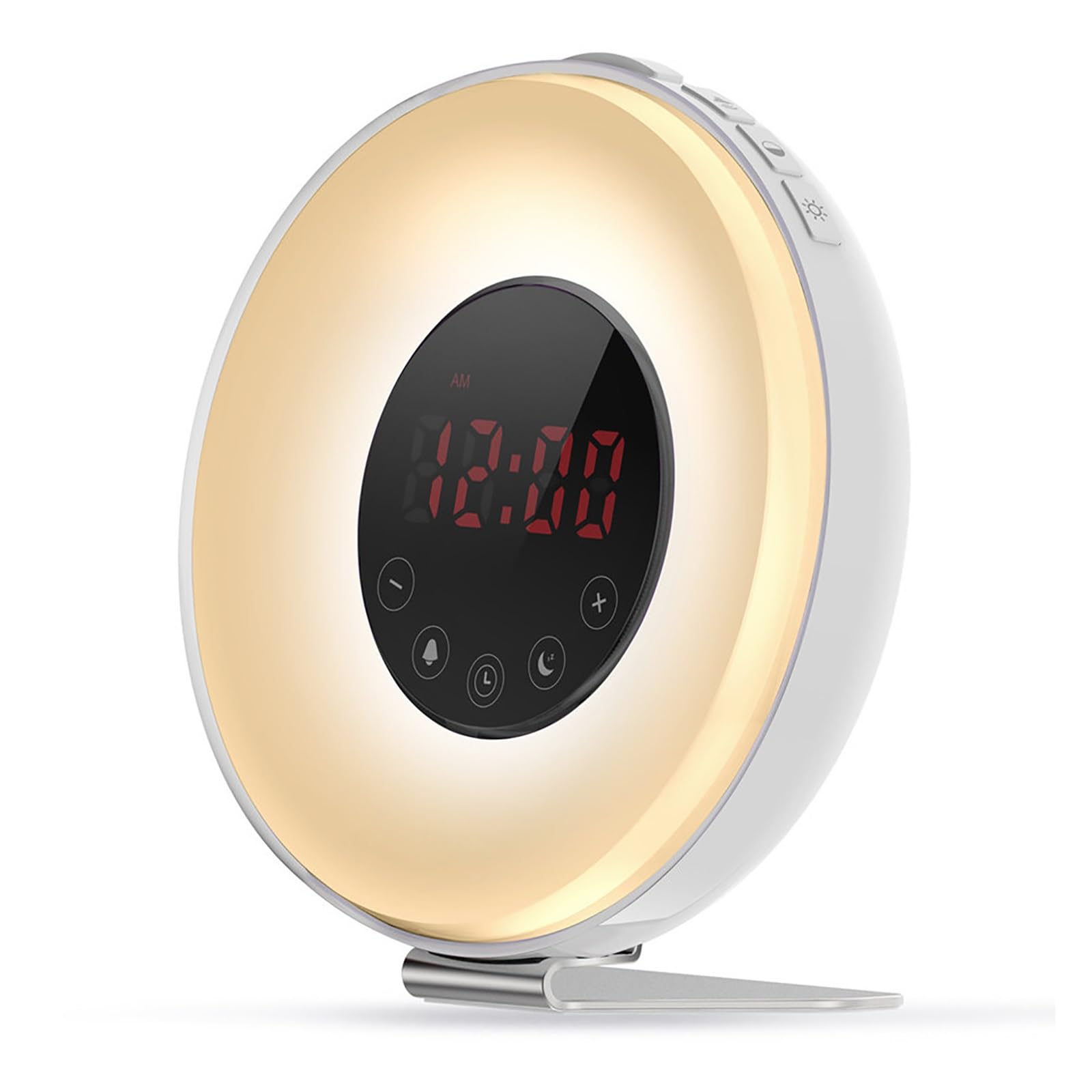 Reloj Despertador con Simulación De Amanecer y Atardecer, Luz De Despertador, Alarmas Duales, Ayuda para Dormir Snooze, Radio FM, Máquina De Sonido con Altavoz, Luz Nocturna De Guardería para Niños