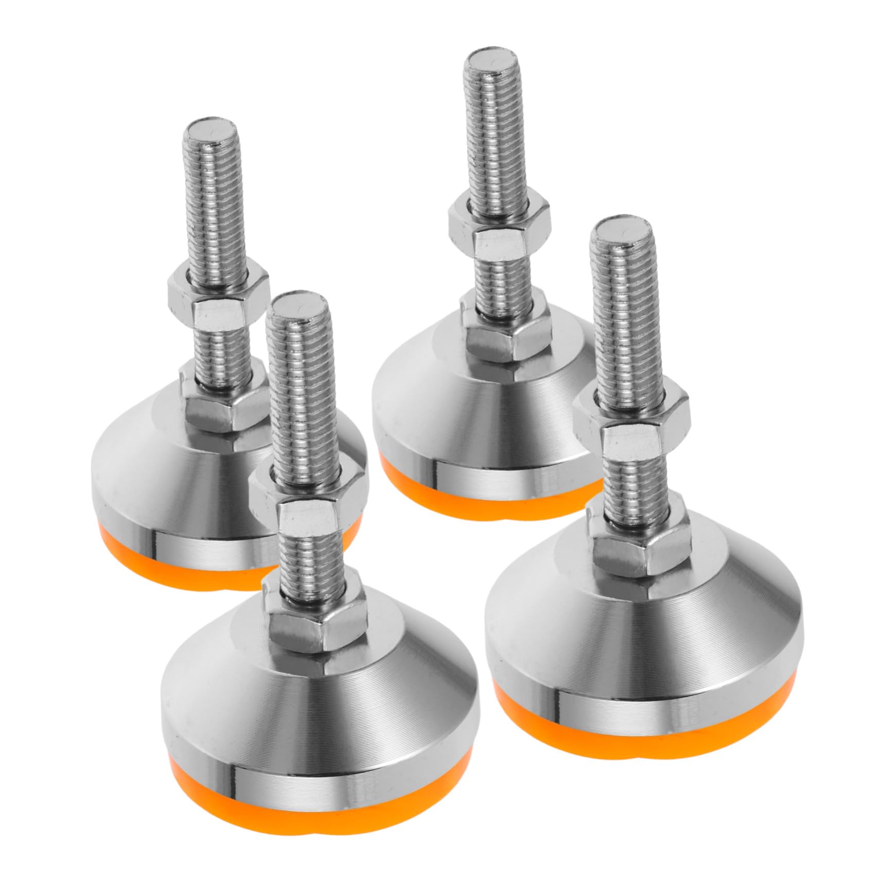 4 Stück Verstellbare Nivellierschrauben aus Kohlenstoffstahl mit Rutschfester Gummibasis Antivibrations Maschinen und Möbelfüße für Werkbänke und Fräsmaschinen