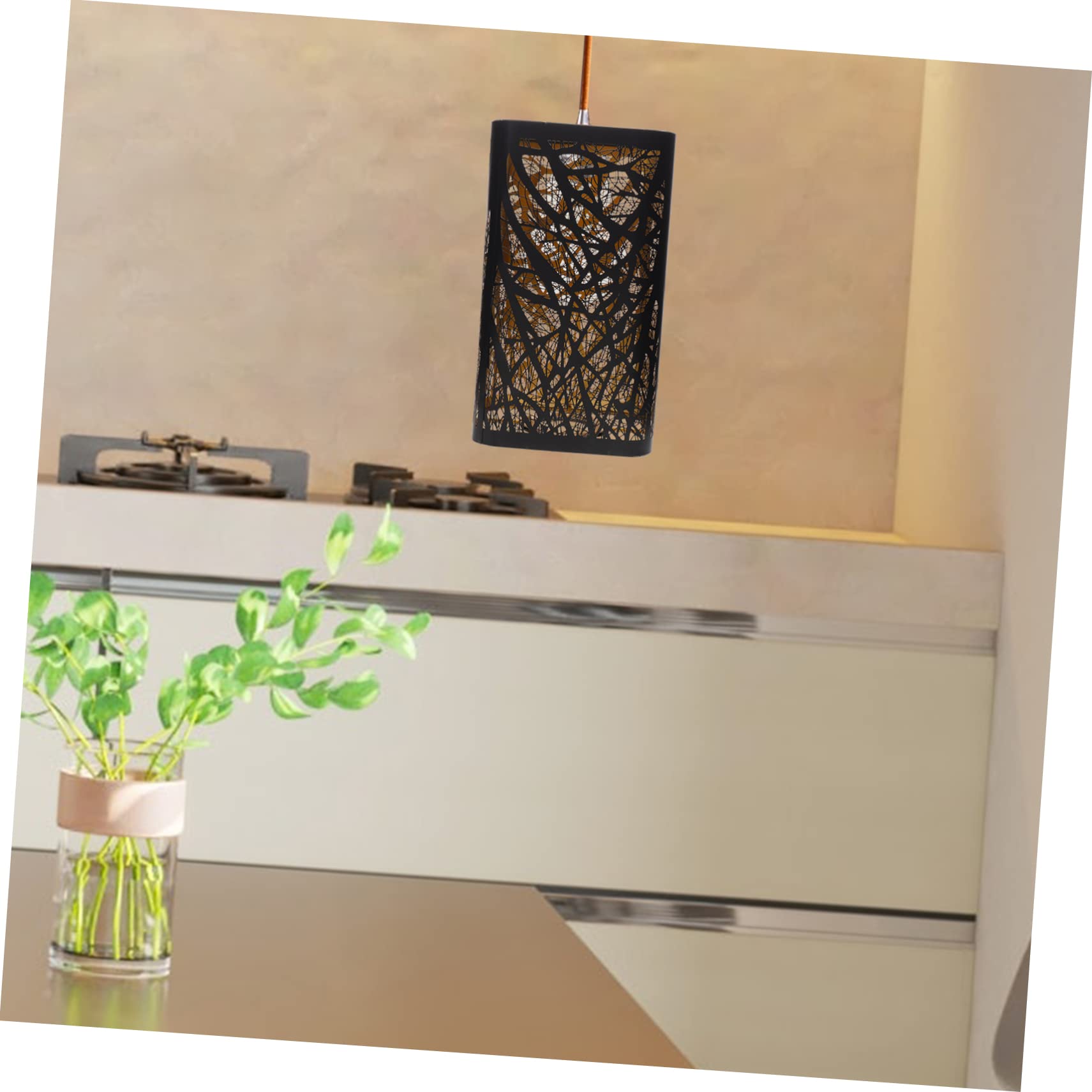 Homoyoyo Pantalla De Lámpara Cuadrada E27 De Metal Negra Grabado Calado, 2 Piezas, Para Lámpara De Mesa y Escritorio, Diseño Hueco Decorativo Para Dormitorio y Sala, Uso Prolongado