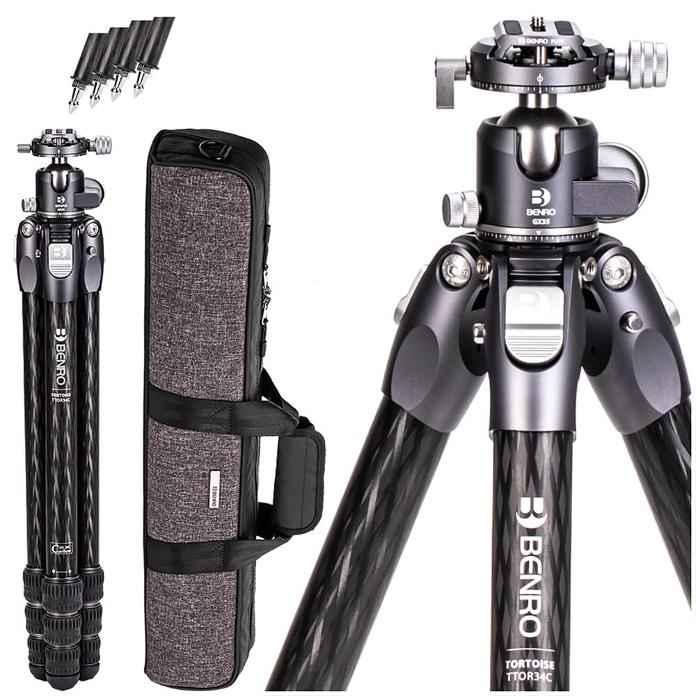 Amazon.com : Benro Tortoise 3 Series Carbon Fiber Tripod Kit – 4