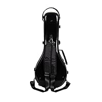 Vista 2 de Crossrock Funda de Mandolina Estilo A se ajusta a Gibson A4 Carcasa Rígida 100% de Fibra de Vidrio con Cierres de Marca, Cerradura TSA, y Correas
