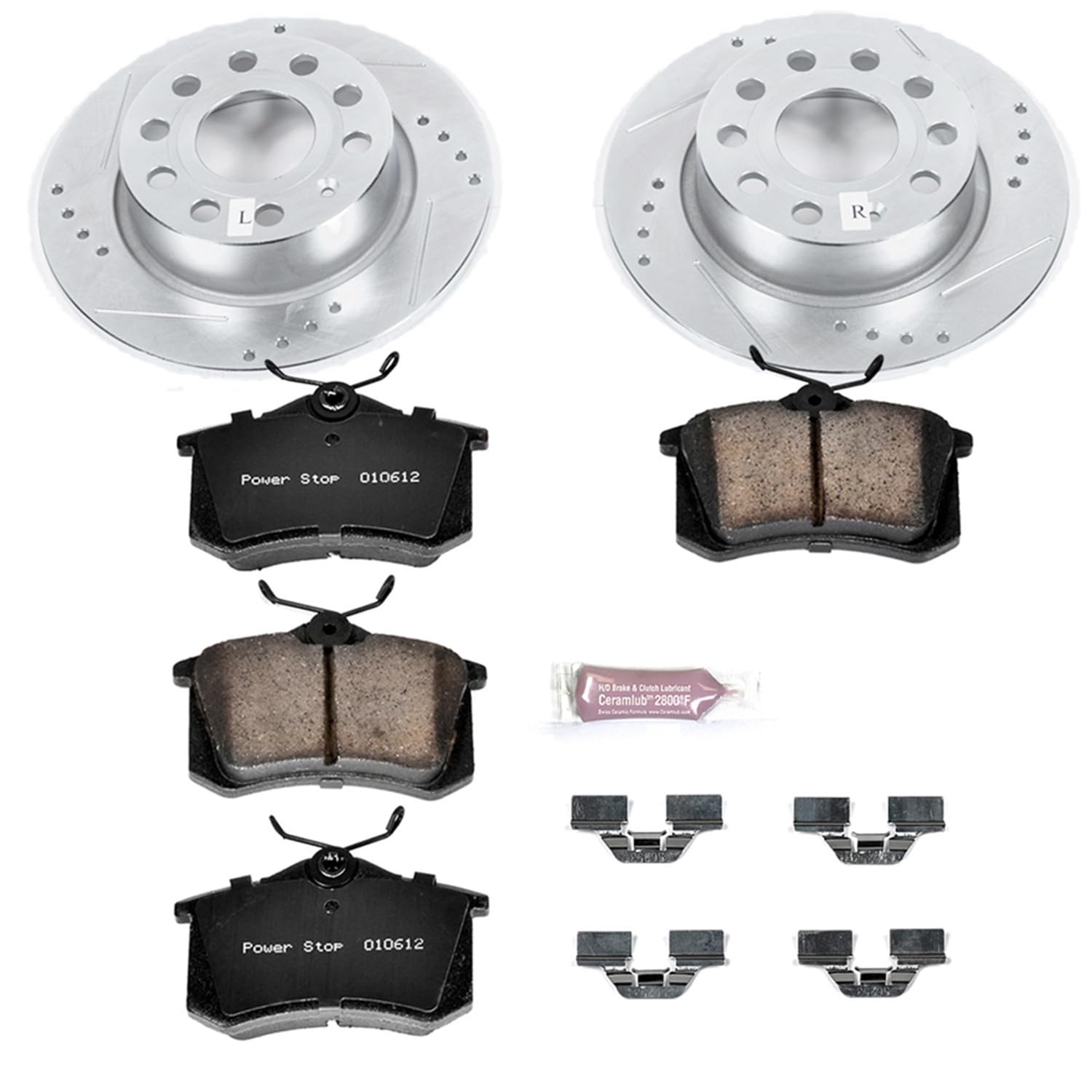 Powerstop® 4-Wheel Set Power Stop® K5363 Front And Rear Z23 Daily Carbon-Fiber Ceramic Brake Pad And Drilled & Slotted Rotor Kit - View #4