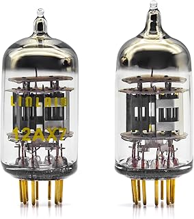 Aurora Series 12AX7 Vacuum Tube, 12AX7 Preamp Tubes, Orange-Gold Base, Gold-Plated Pins, Long-Life Design (2 Pack)