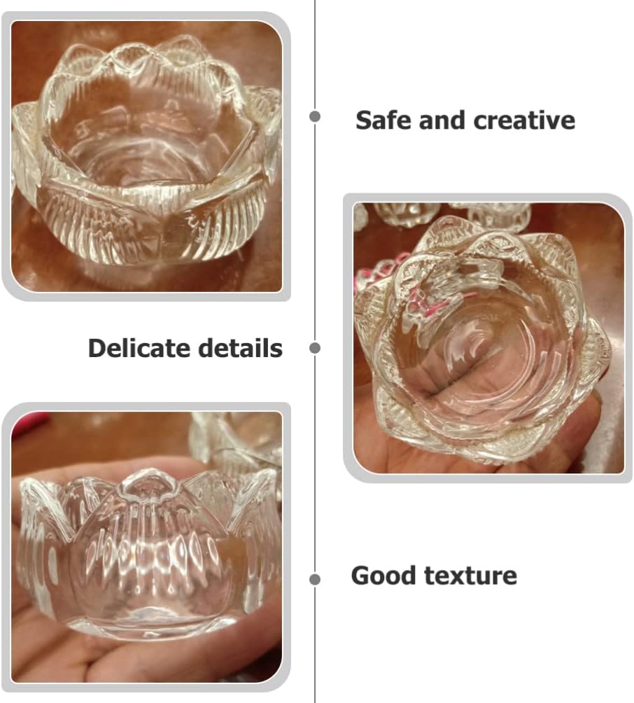 Decorative Glass Candle Holder Set Flower Candle Stands Taper Holders for Home
