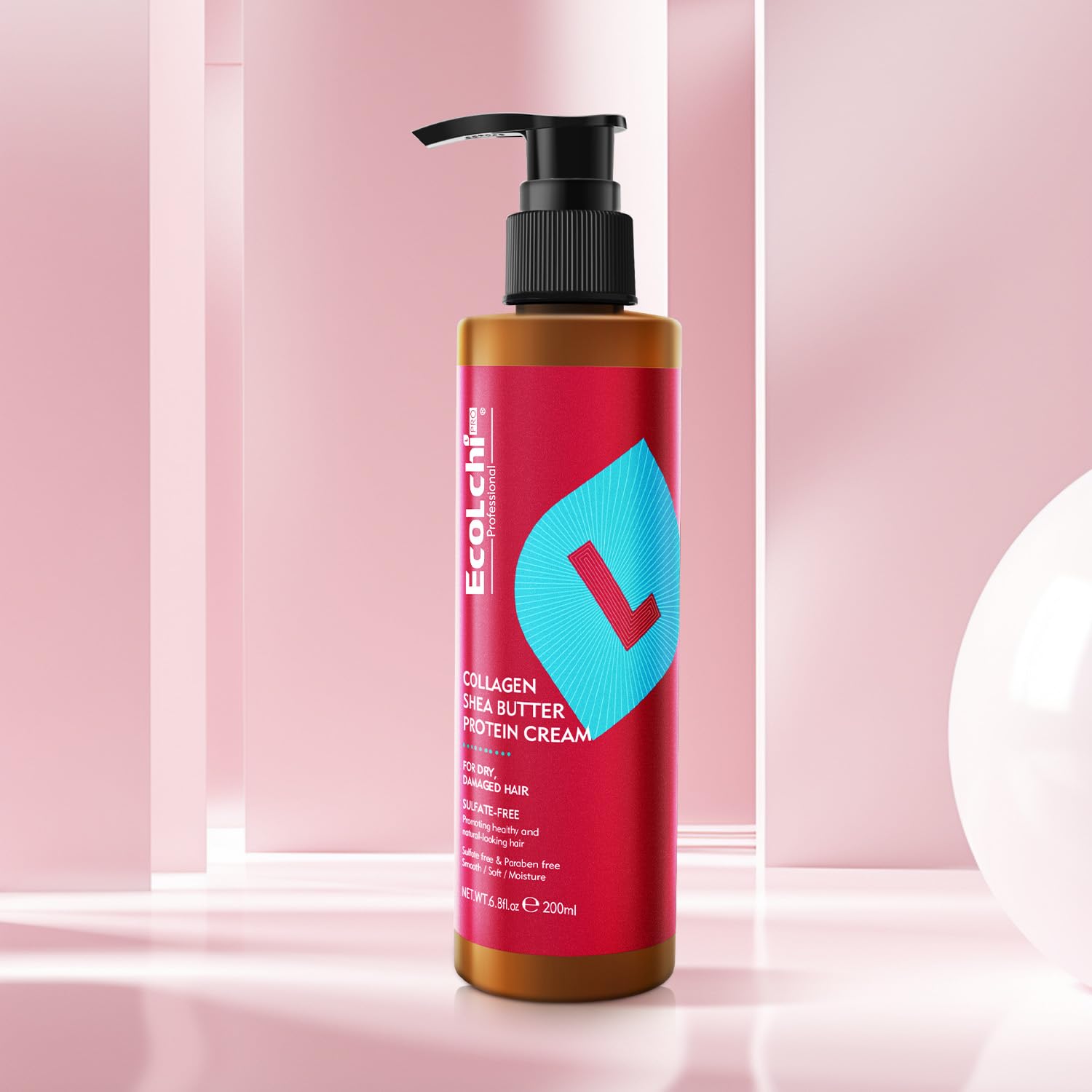 Collagen Shea Butter Leave-In Conditioner Cream Deep Restores Shea Butter Protein Cream Hair Treatment Smooth Glossy for Dry and Damaged All Hair Types 200ml 6.8 fl.oz - Image 7